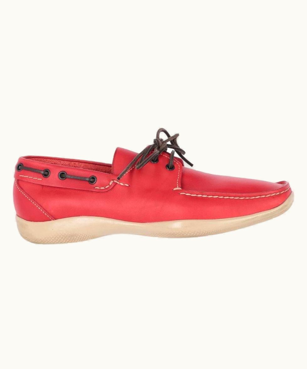 Prada Prada Linea Rossa Vintage Leather 90s Boat Loafers
