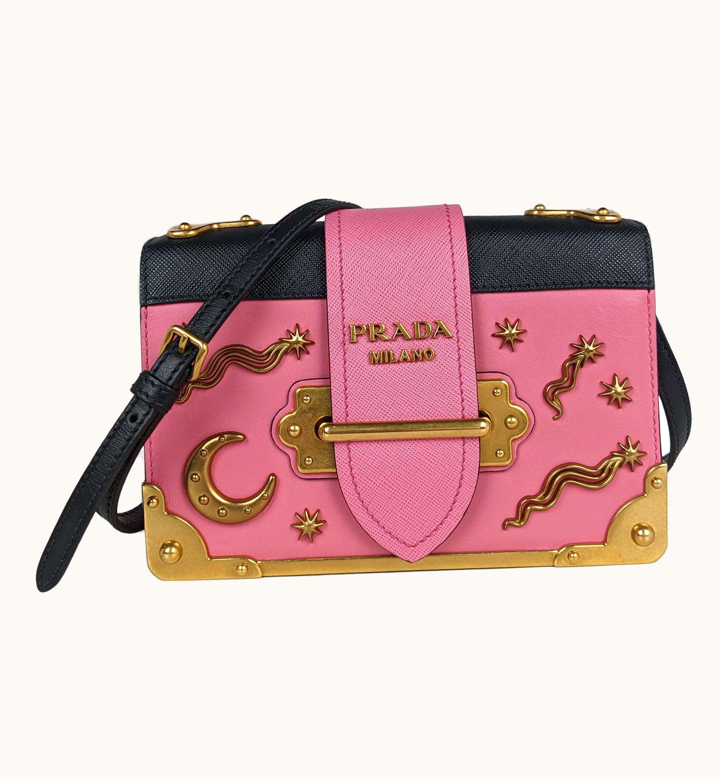 Prada Prada Light Pink Astrology Moon Stars Crossbody Bag