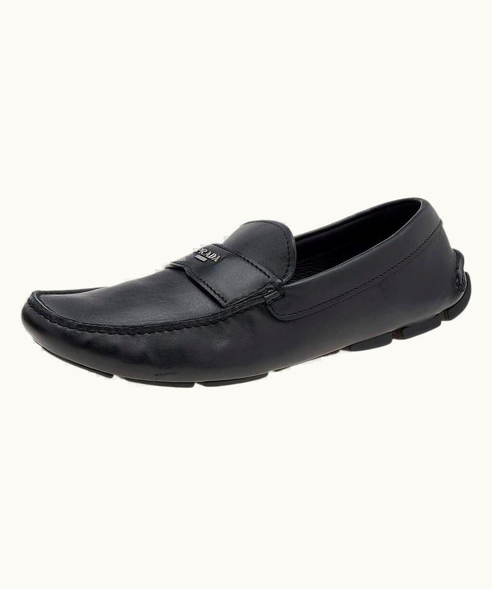 Prada Prada Black Leather Slip On Loafers UZ0616362