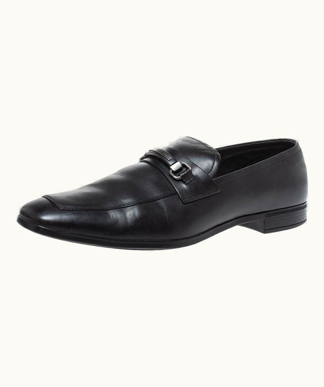 Prada Prada Black Leather Slip On Loafers UZ0616370