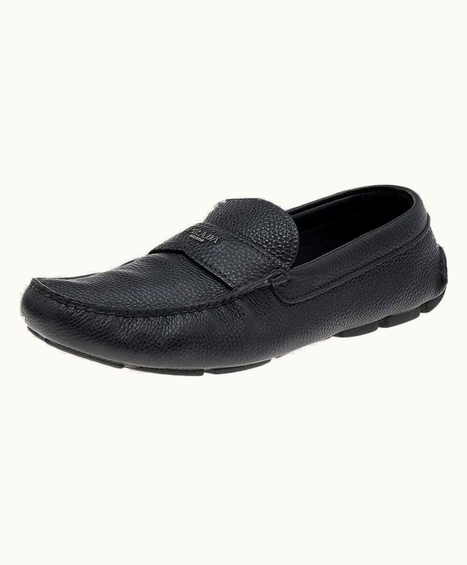 Prada Prada Black Leather Slip On Loafers  UZ0616376