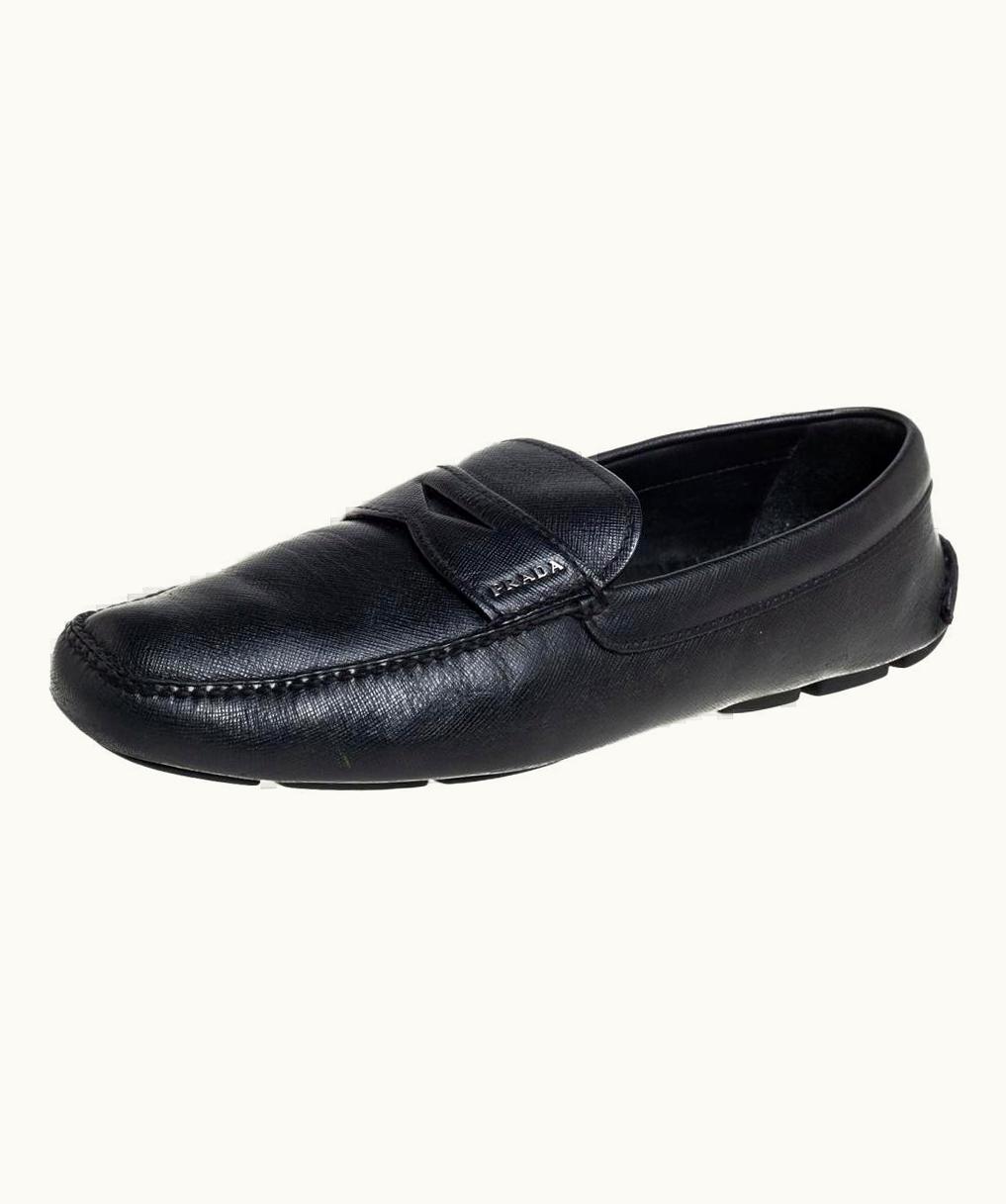 Prada Prada Black Leather Slip On Loafers UZ0616377