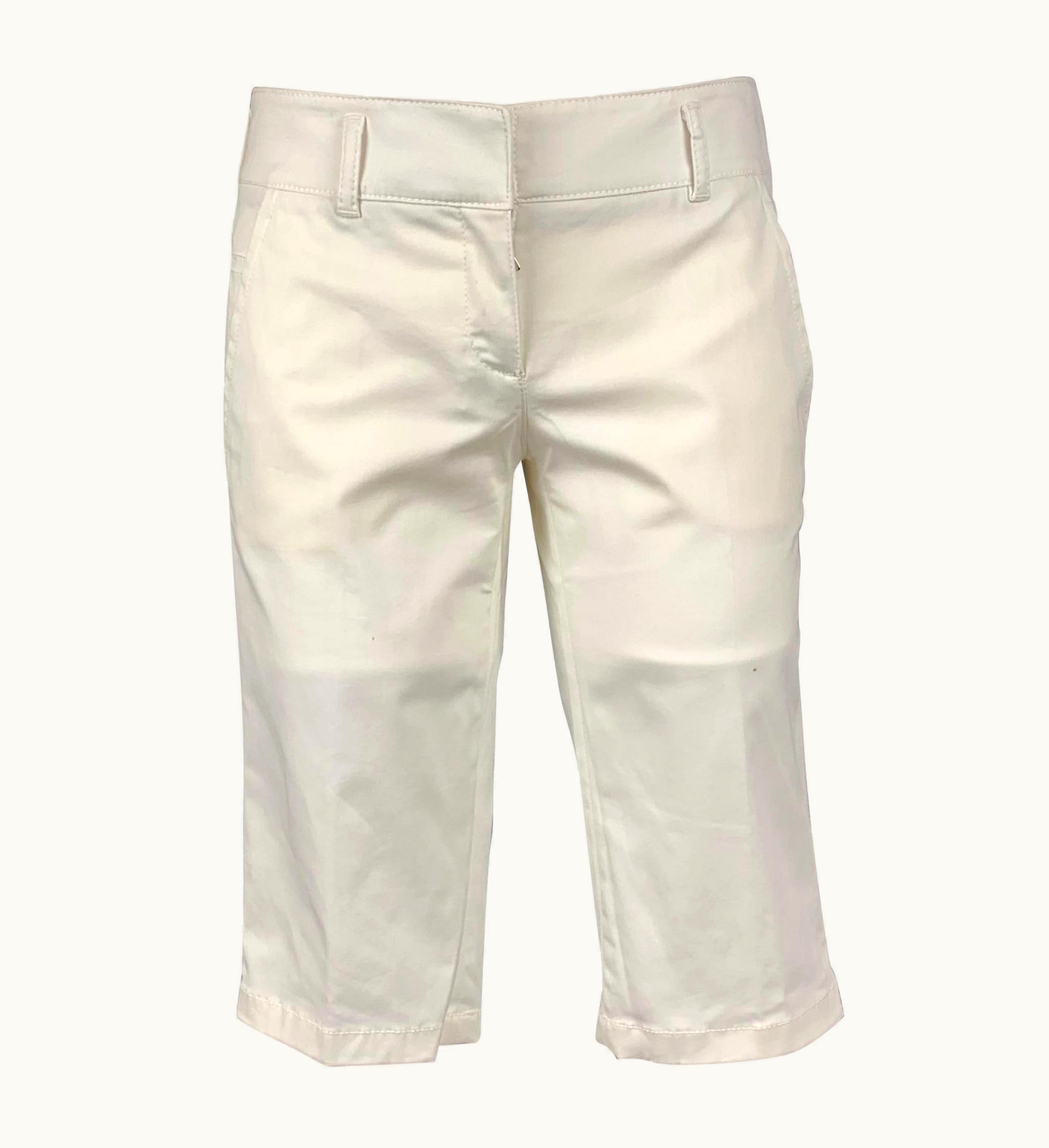 Prada Prada White Cotton Blend Bermuda Shorts