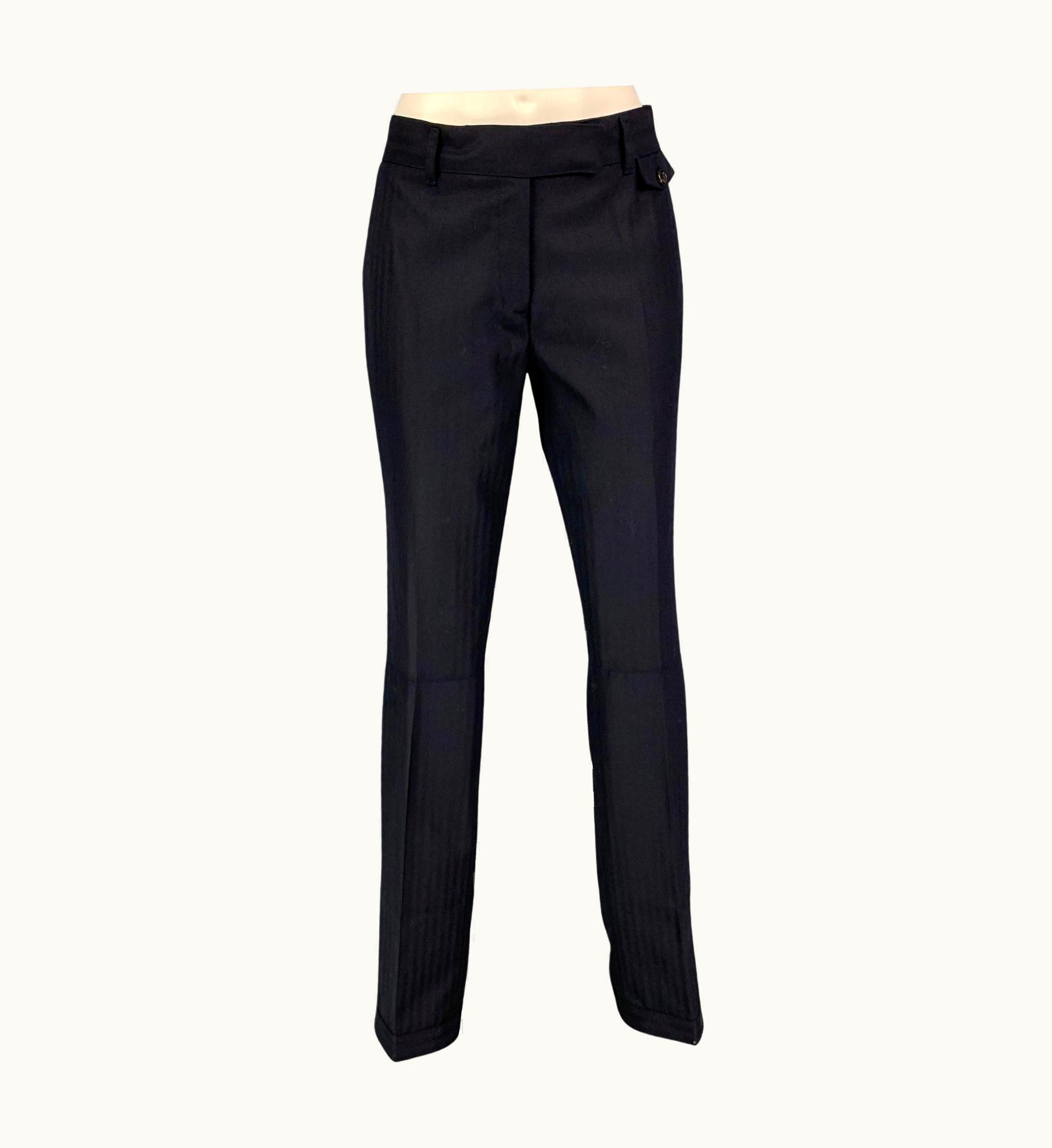 Prada Prada Navy Wool Herringbone Dress Pants