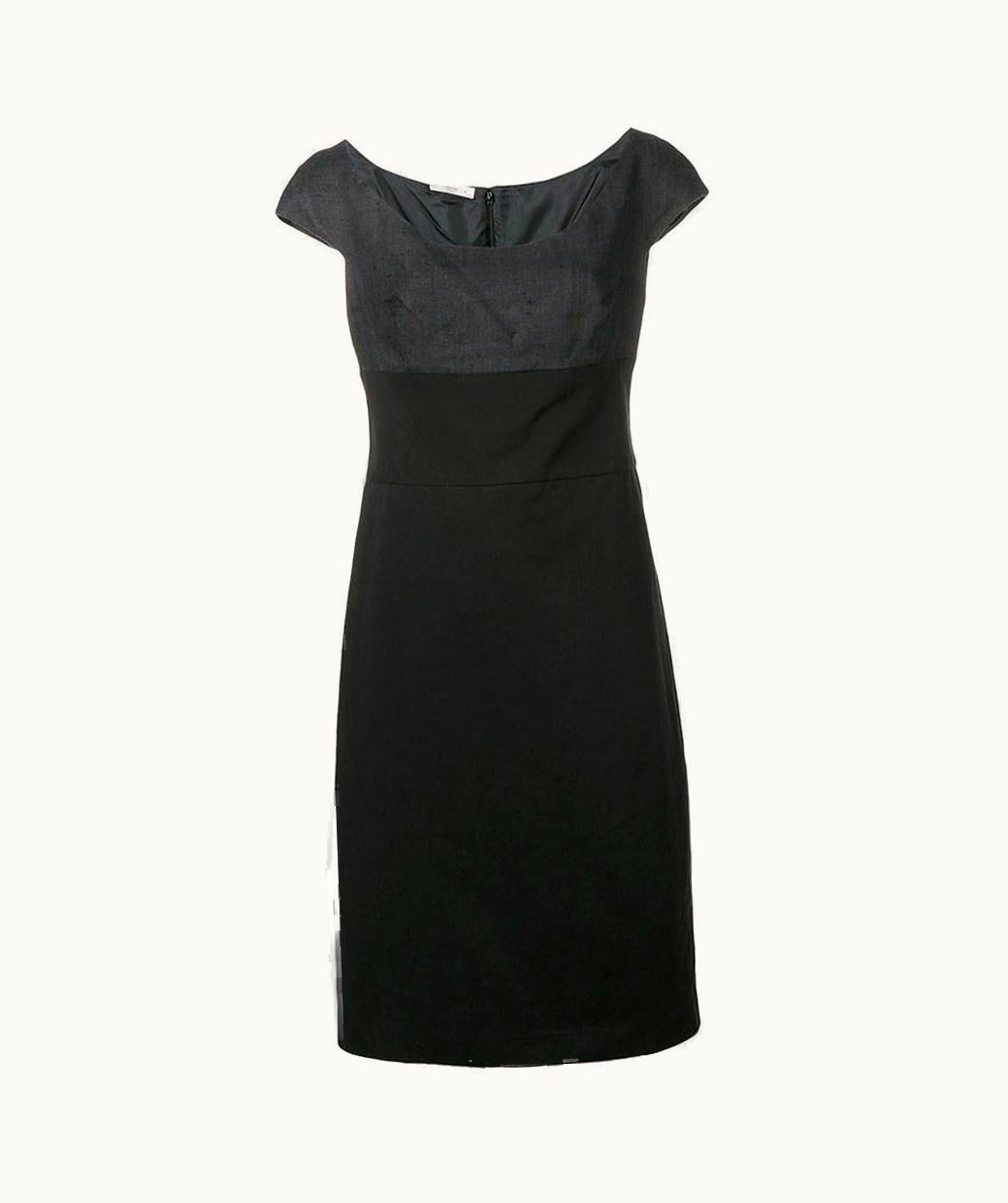 Prada 90s Prada Vintage Grey And Black Midi Dress