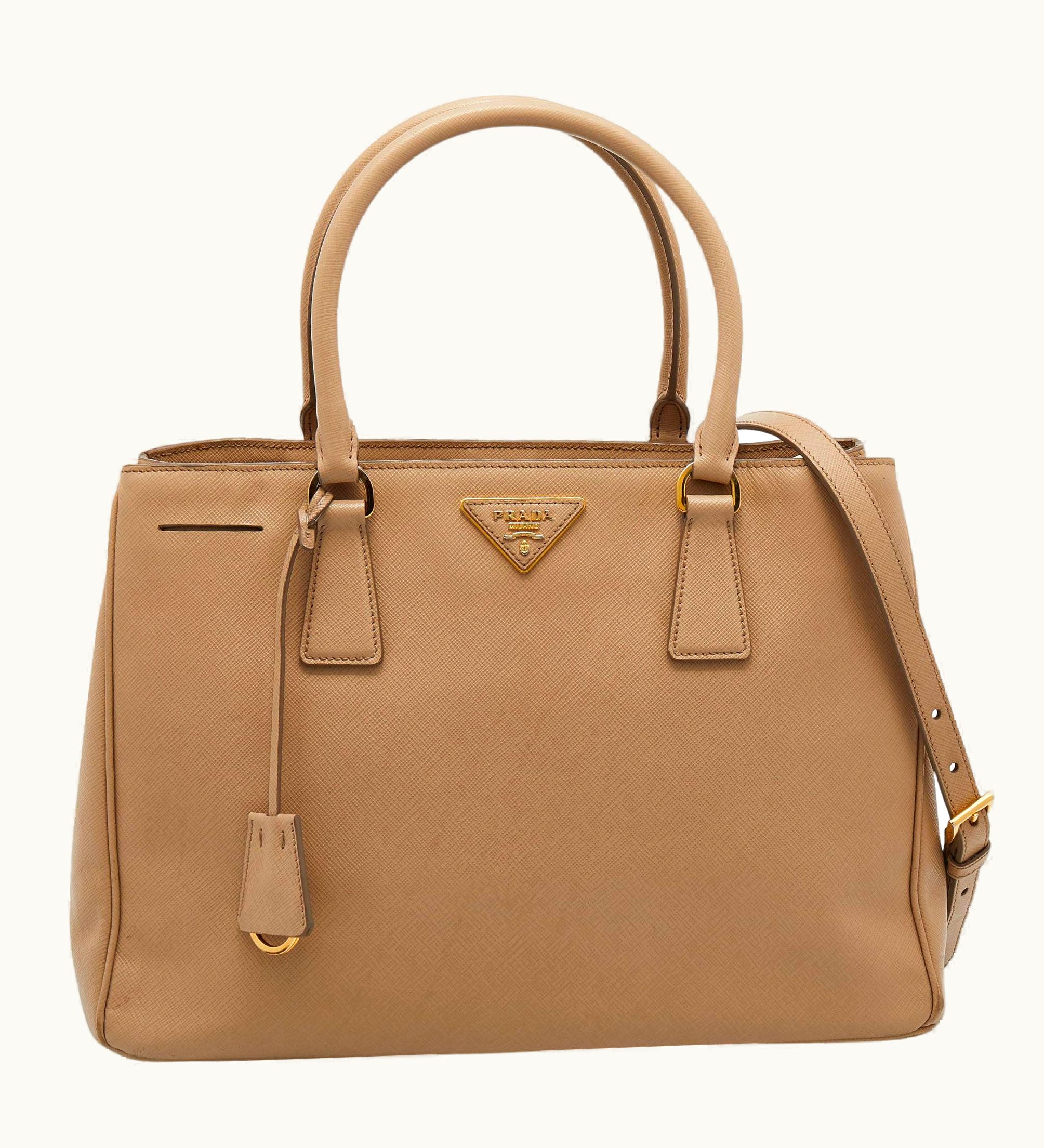 Prada Prada Beige Saffiano Lux Leather Medium Galleria Tote