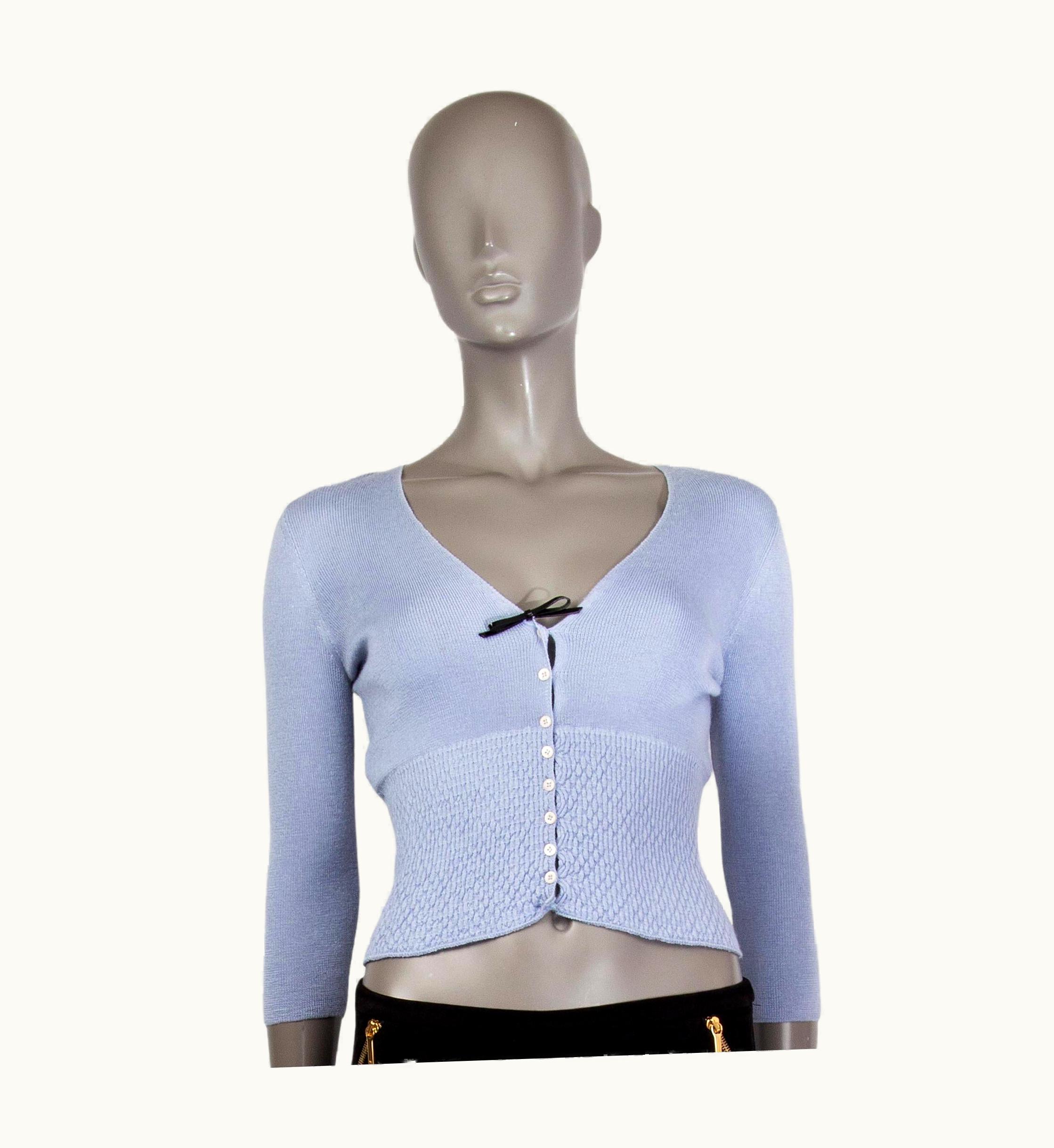 Prada Prada Lilac Cashmere & Silk Cropped Cardigan Sweater