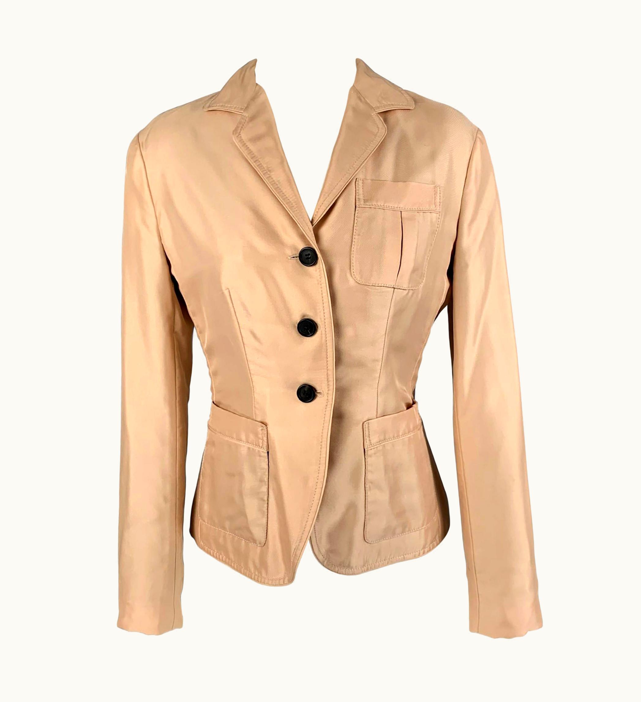 Prada Prada Blush Silk Single Breasted Jacket