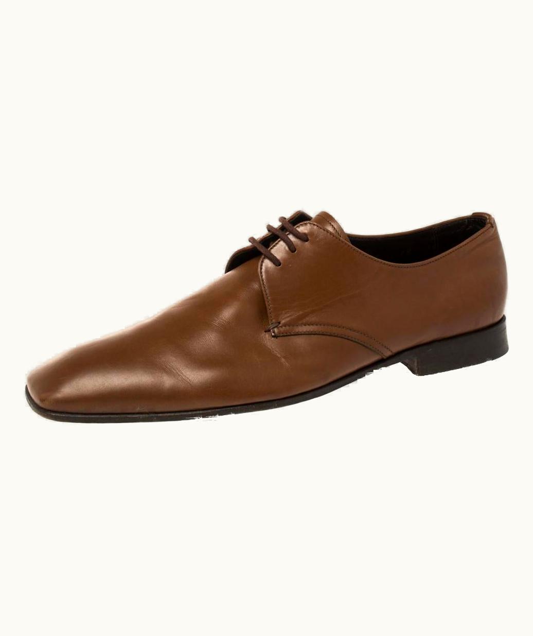 Prada Prada Brown Leather Lace Up Oxfords