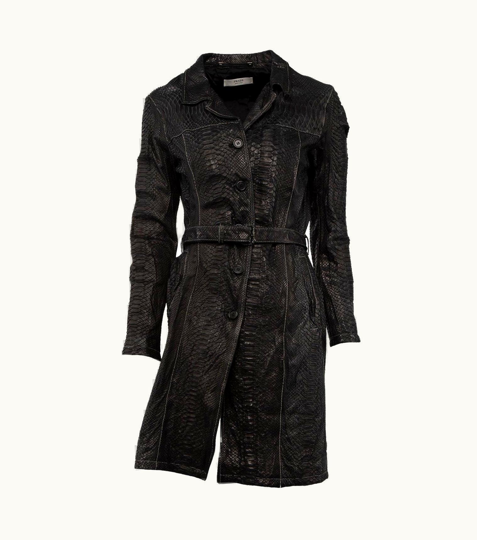Prada Prada Women' Python Belted Trench Coat