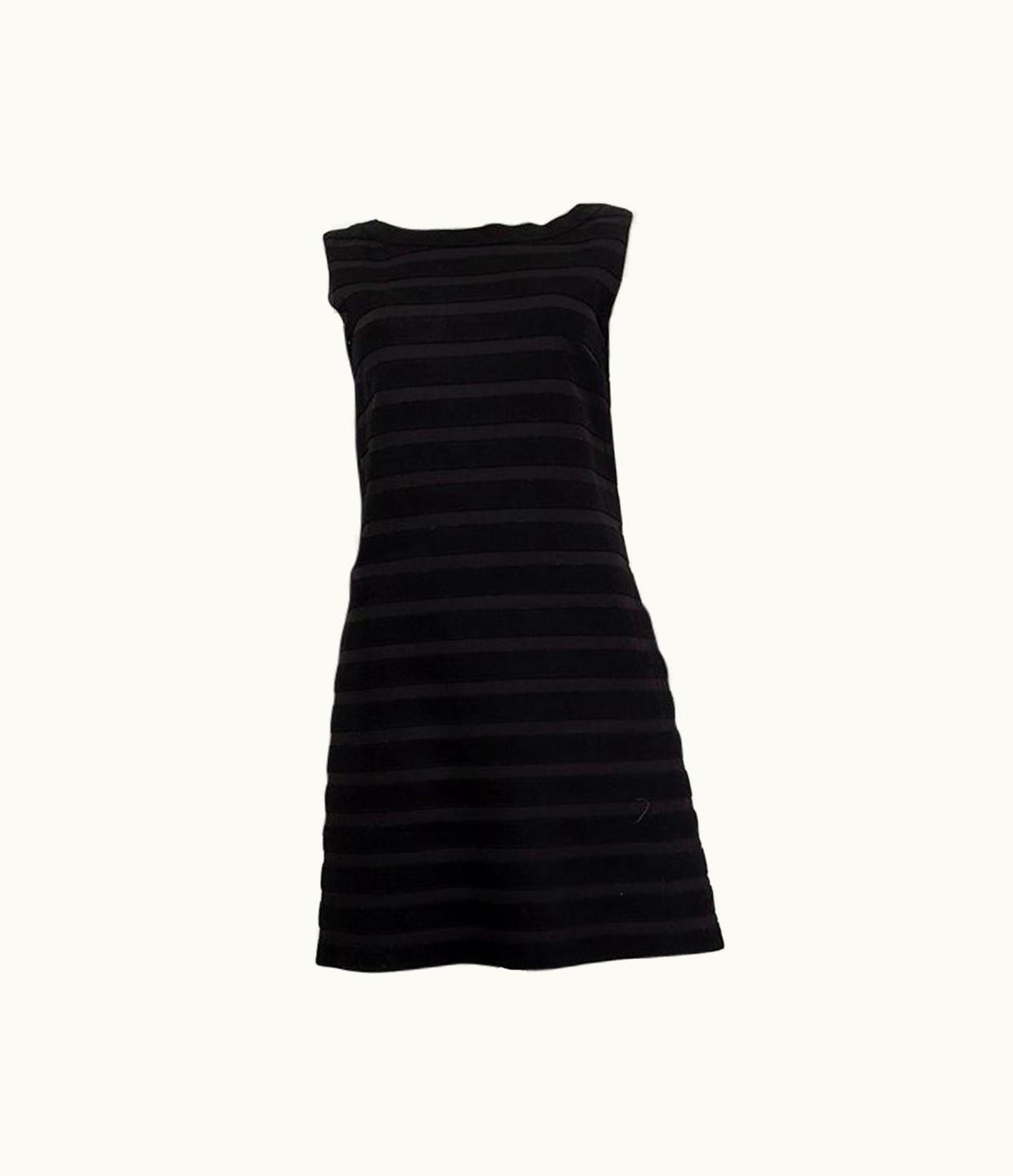 Prada Prada Black & Grey Wool Panaled Sleeveless Dress