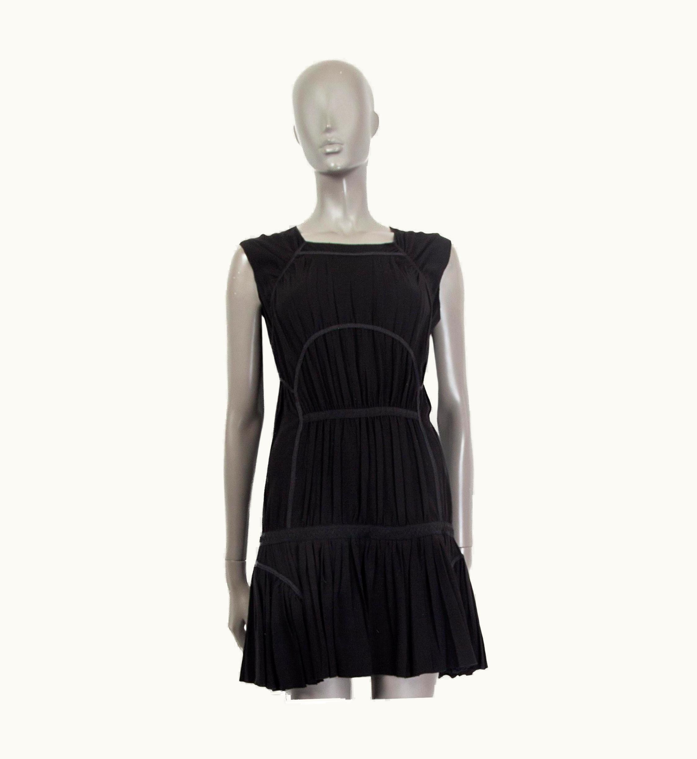 Prada Prada Black Acetate Gathered Sleeveless Dress