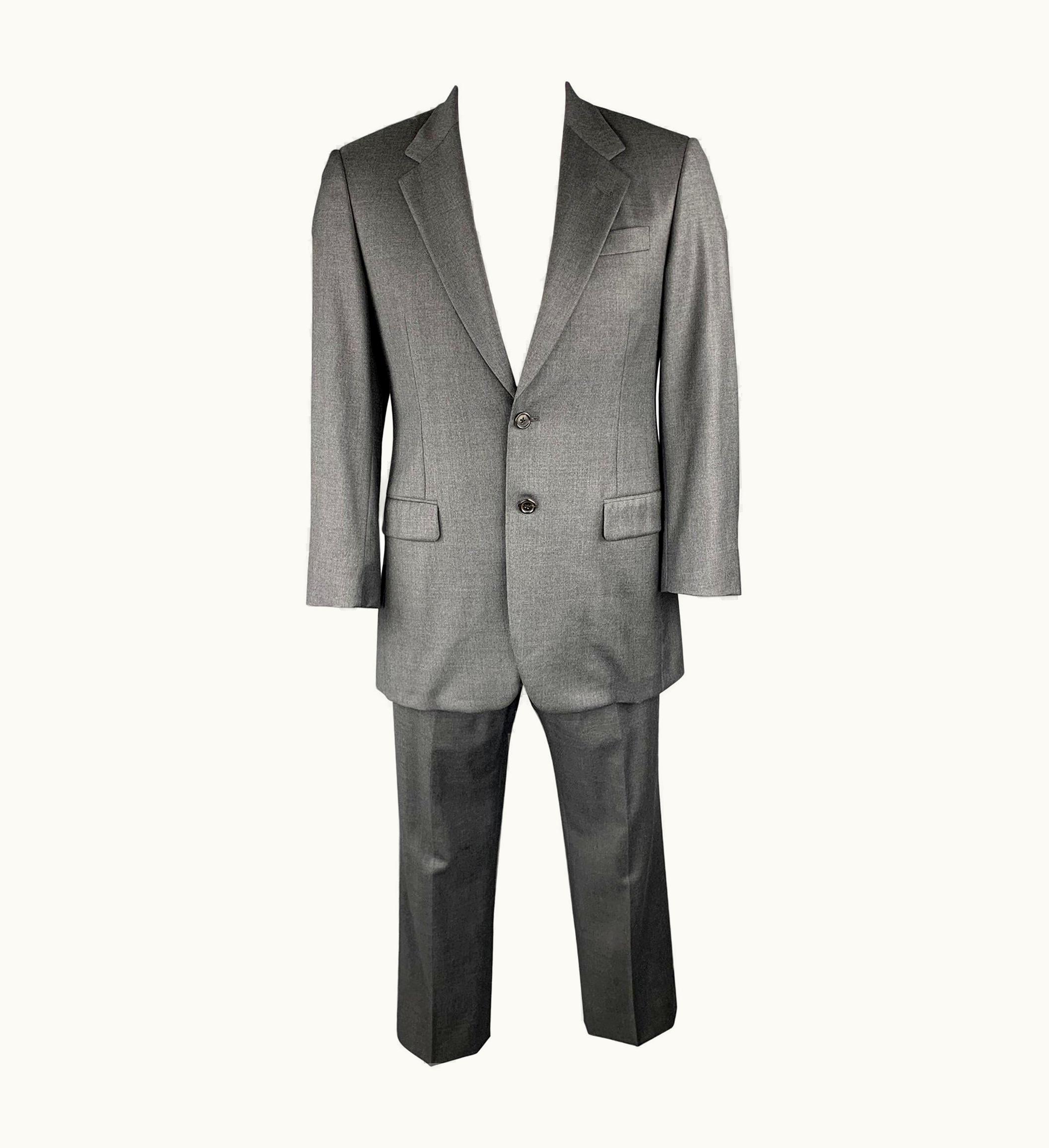 Prada Prada 40 Regular Gray Wool Notch Lapel Suit