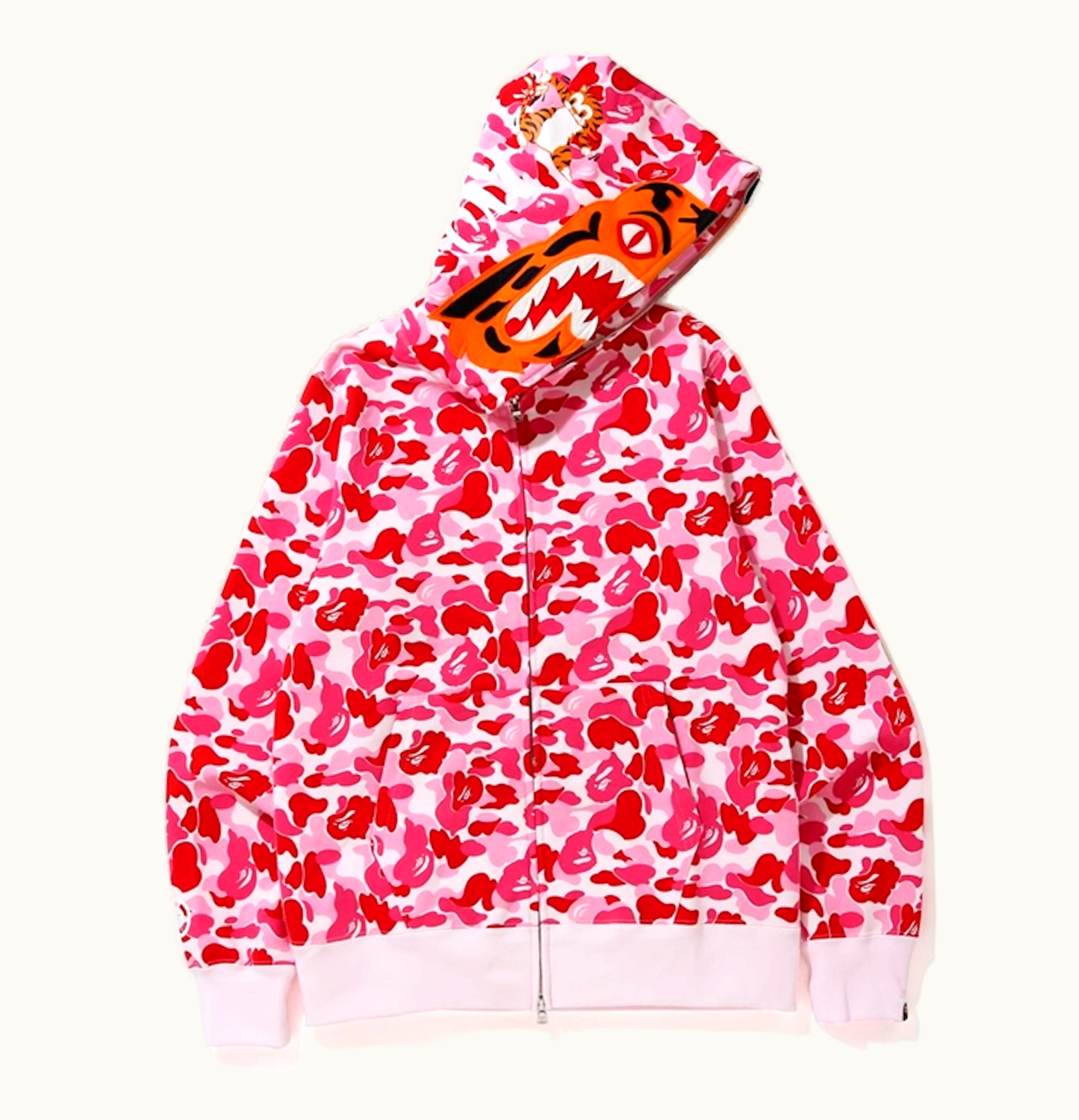 BAPE BAPE ABC Camo Tiger Full Zip Hoodie Pink