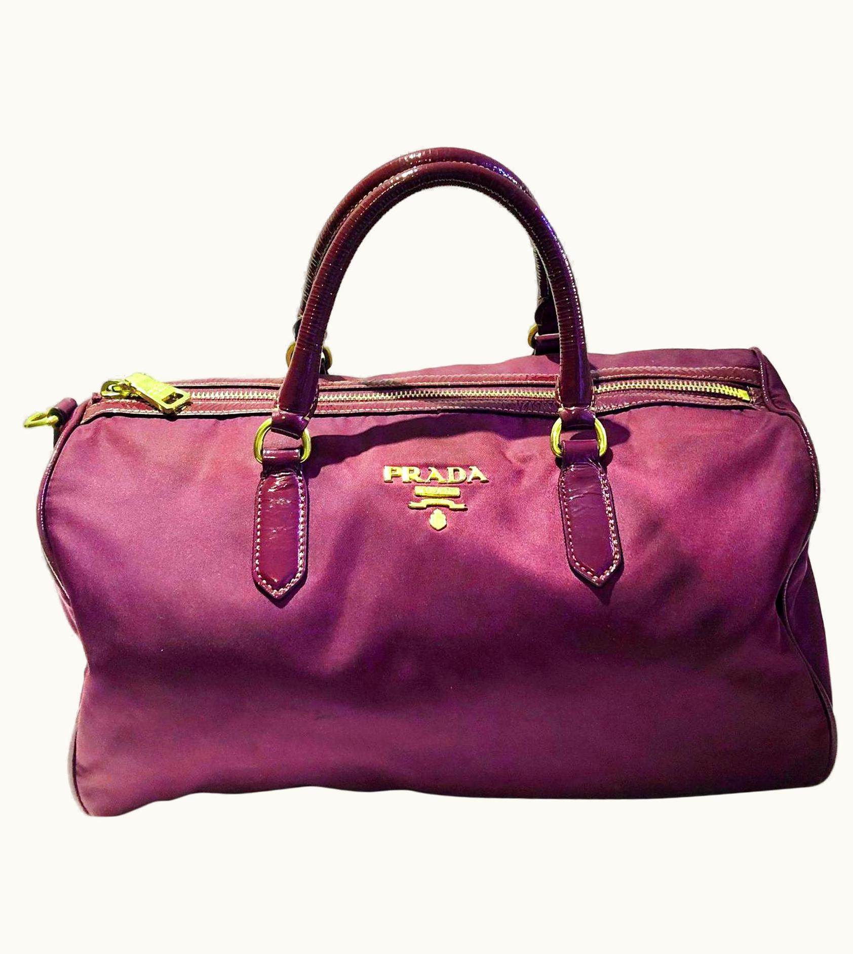 Prada 2000s Prada Purple Bandoliera Tessuto Nylon Purple Handle Bag