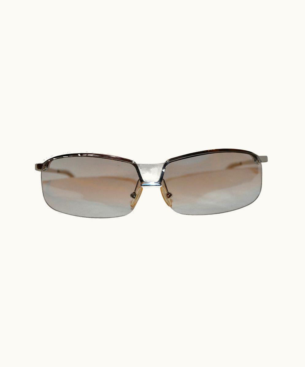 Prada Prada Semi Wrap-Around Silver Hardware With Lucite Glasses