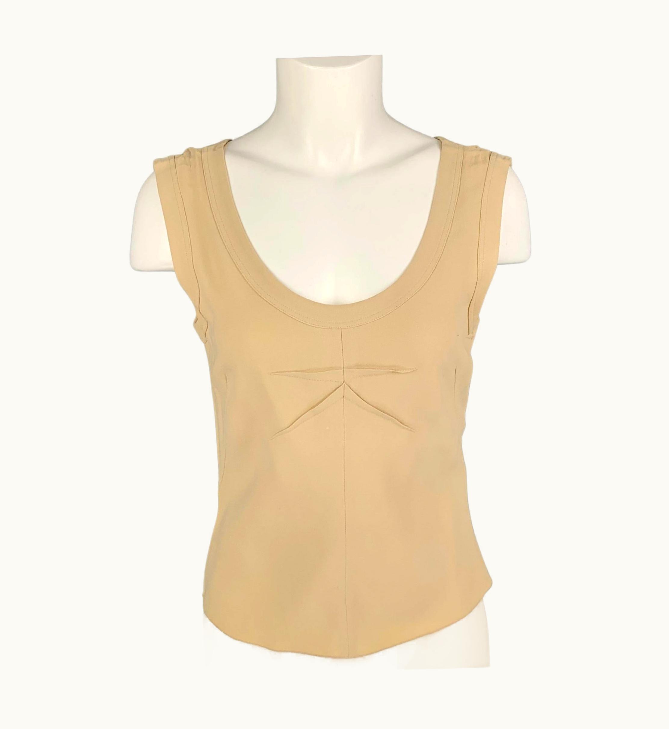 Prada Prada Beige Acetate Viscose Camisole Dress Top