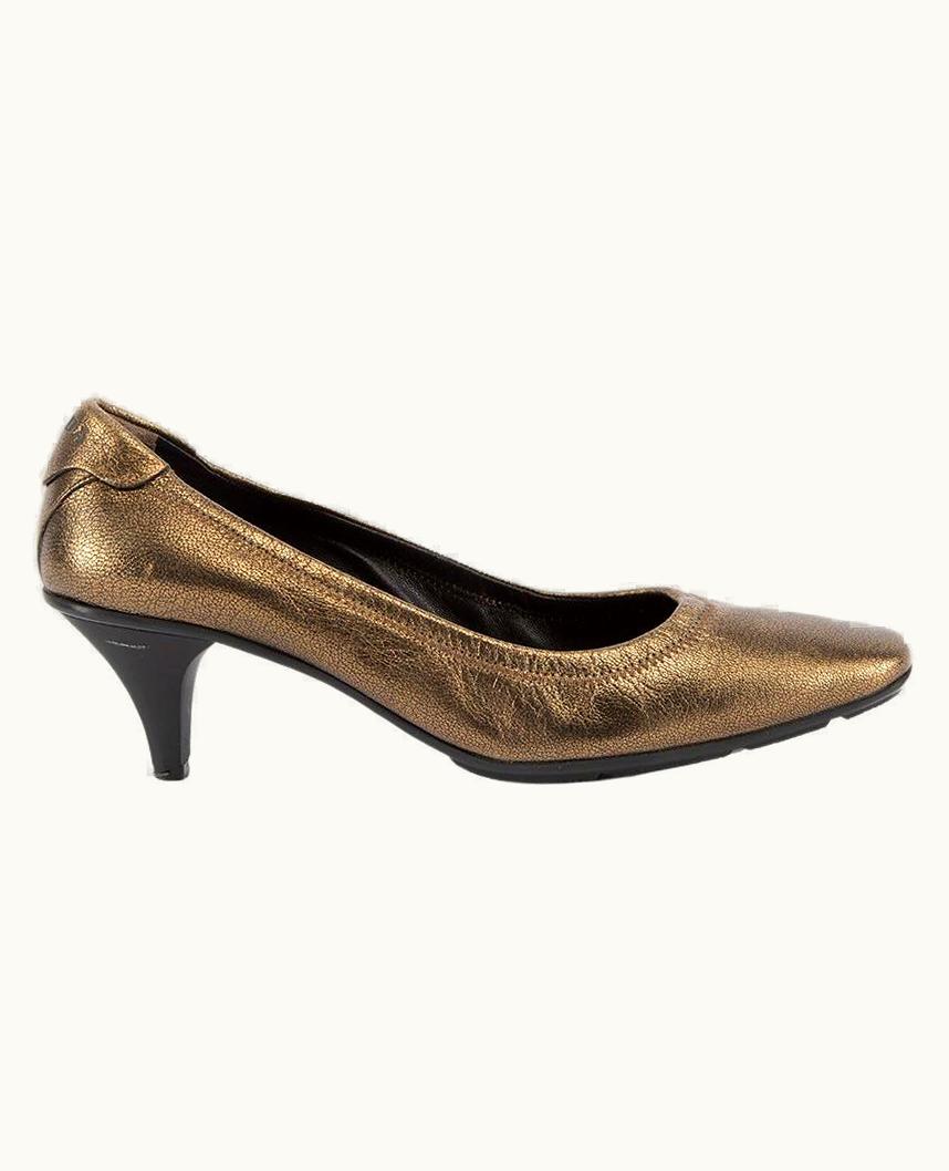 Prada Prada Women' Vintage Gold Metallic Leather Pumps