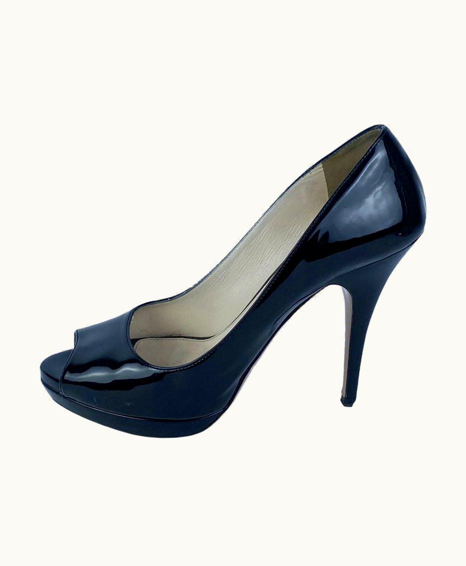 Prada Prada Eu 39 Black Open-Toe Platform Heels