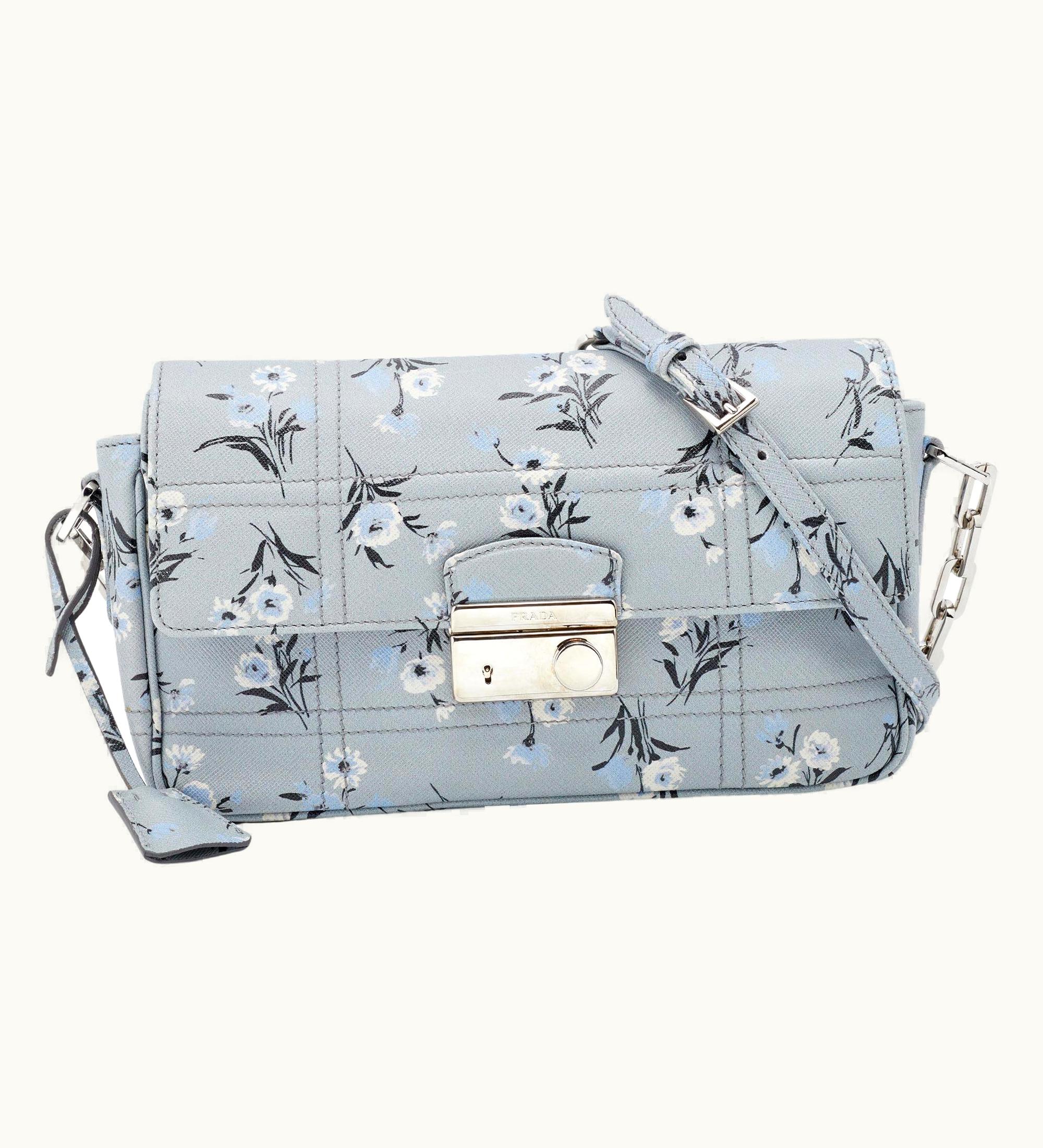 Prada Prada Multicolor Floral Print Saffiano Leather Sound Shoulder Bag