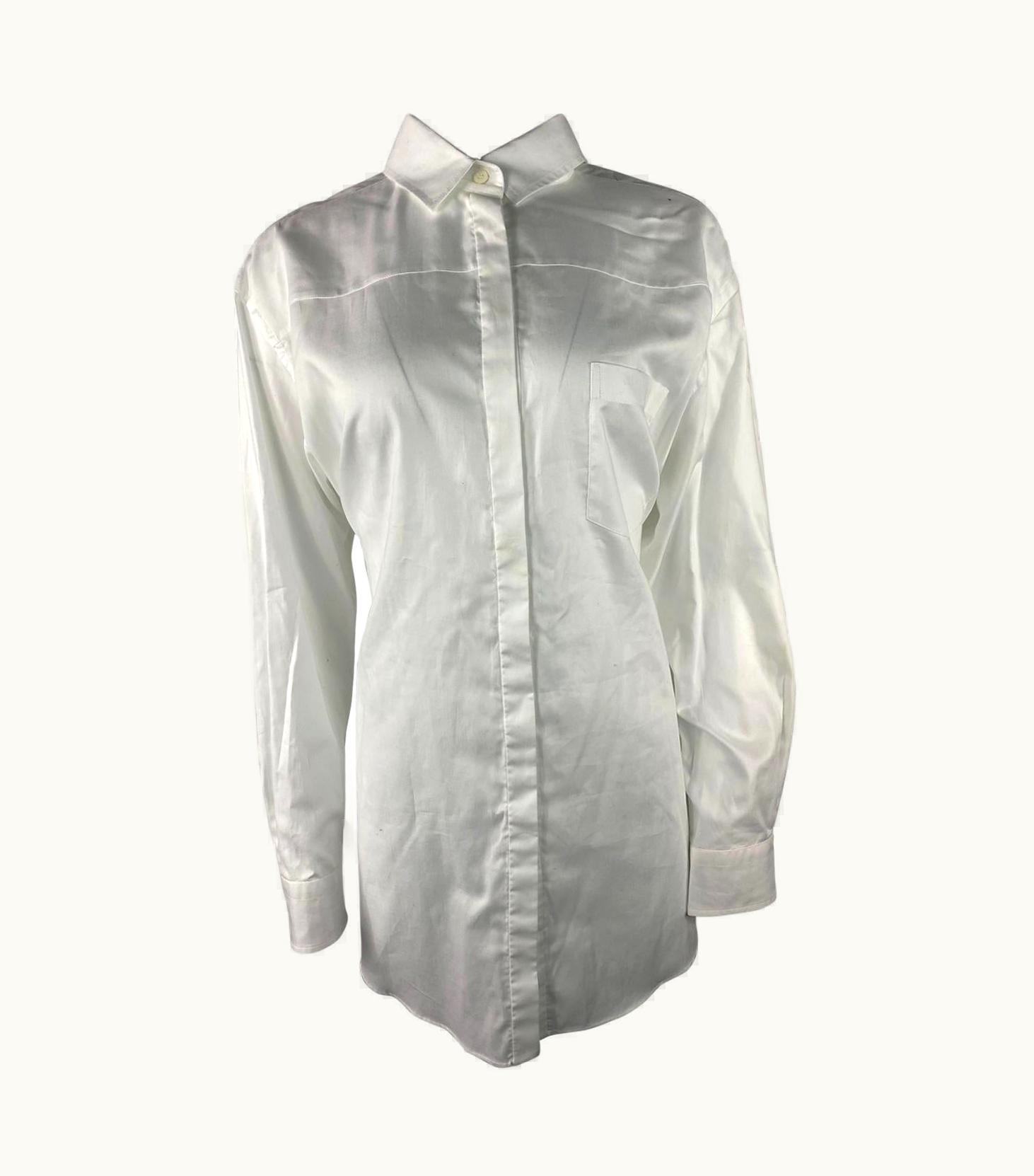 Prada Prada White Cotton Button Down Shirt Blouse