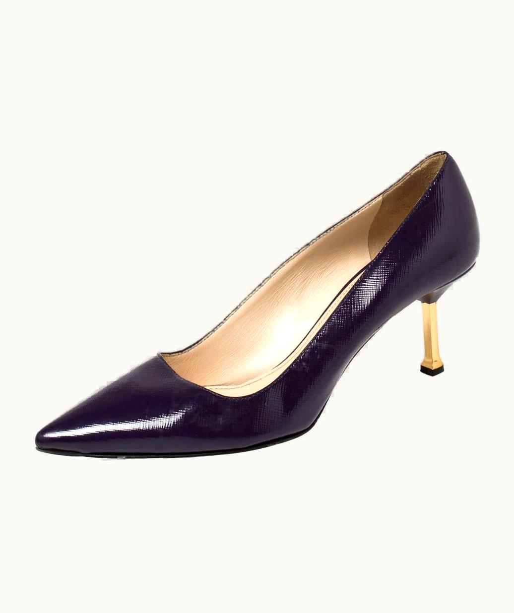Prada Prada Blue Saffiano Leather Pointed Toe Pumps