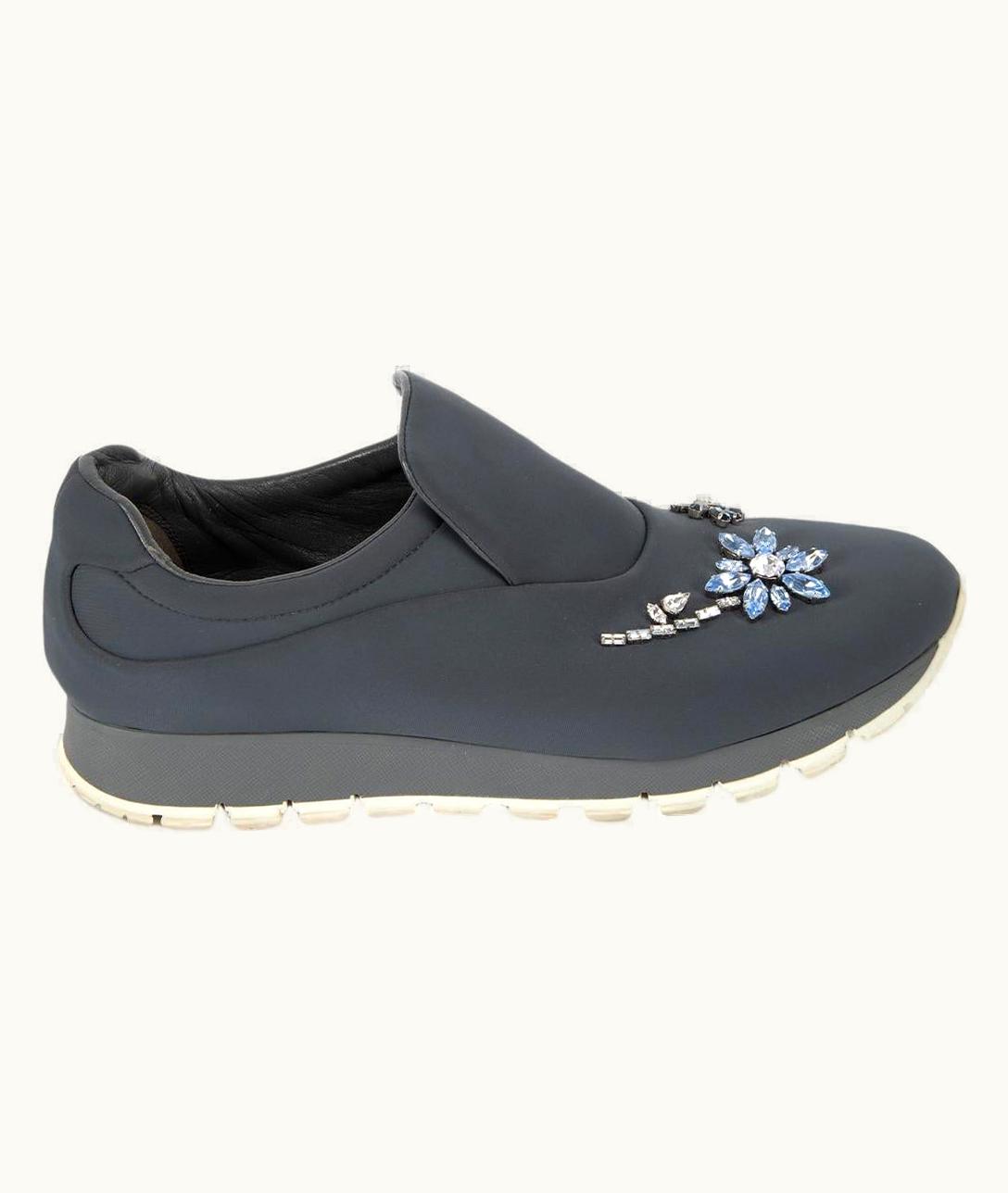 Prada Prada Women' Sneakers With Crystal Floral Embellishment