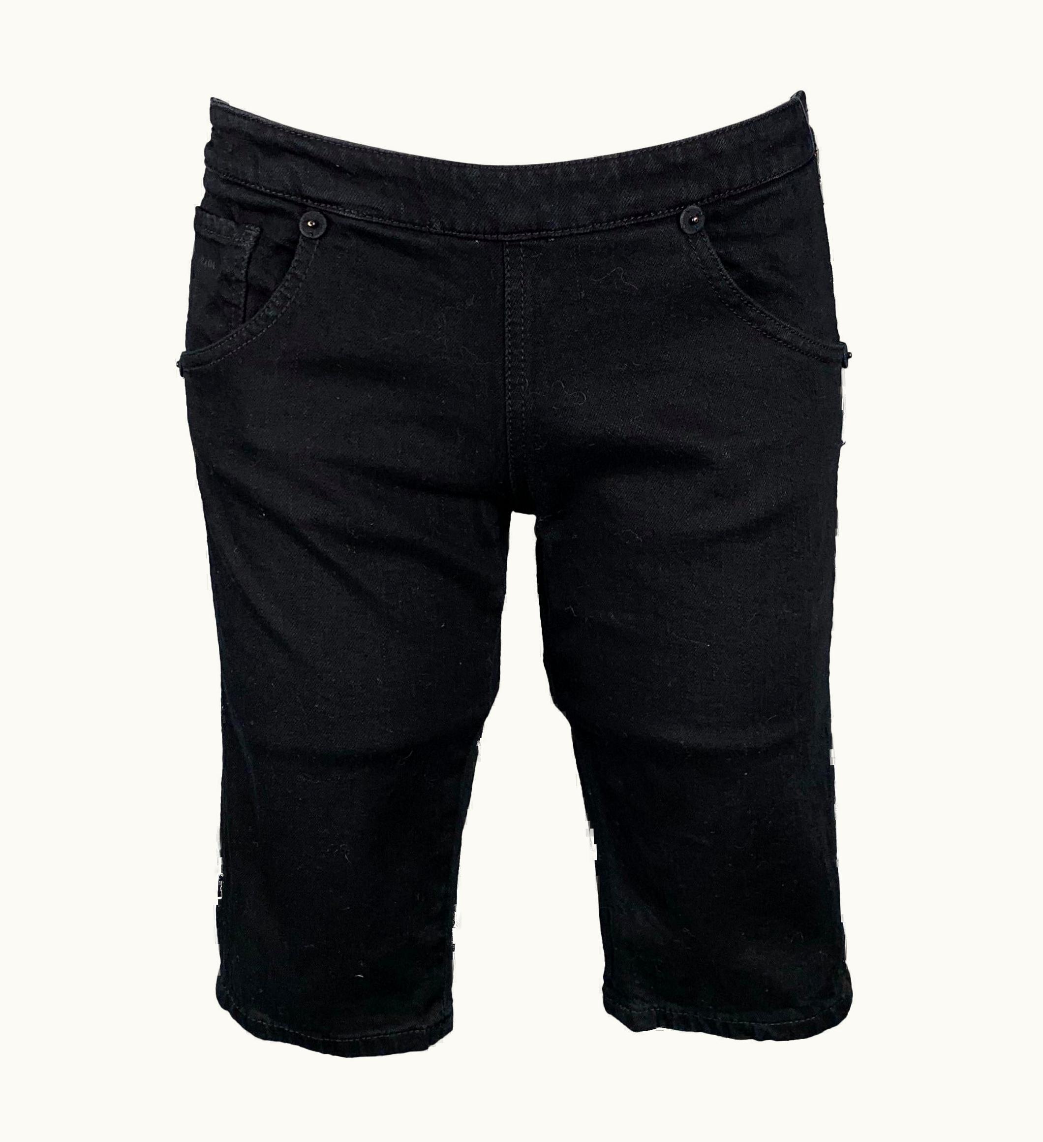Prada Prada Black Cotton Blend Side Zipper Shorts
