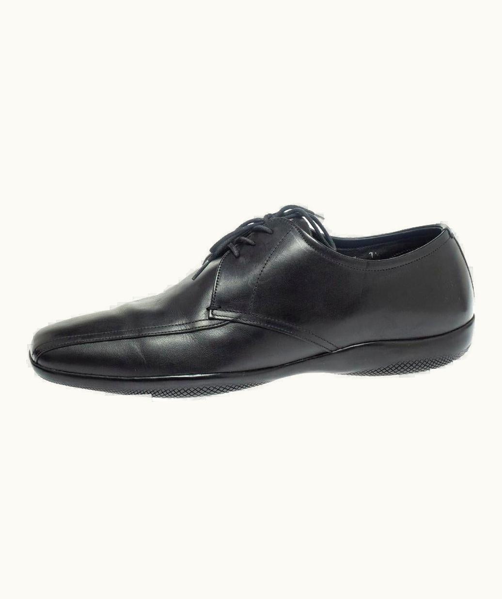 Prada Prada Sports Black Leather Lace Up Derby