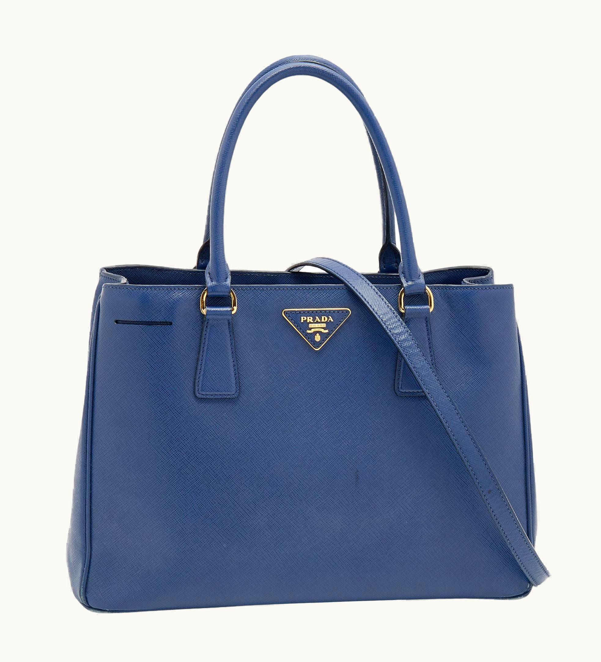 Prada Prada Blue Saffiano Lux Leather Medium Galleria Zip Tote UZ0616616