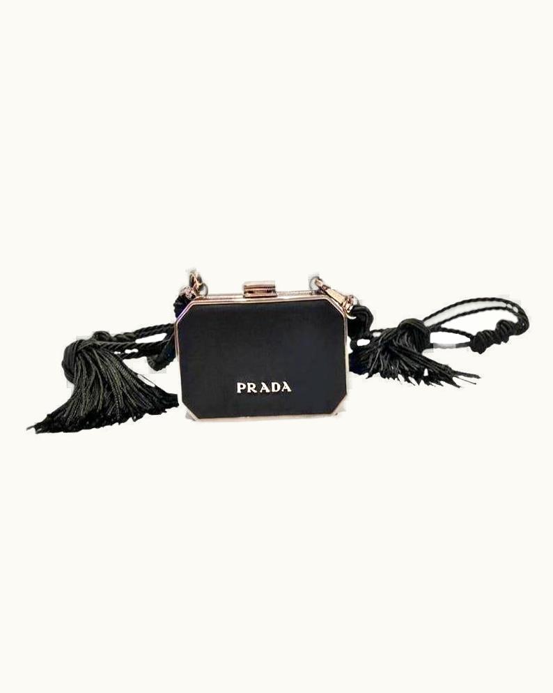 Prada 2000s Prada Mini Clutch Bag With Tassel Cord Strap