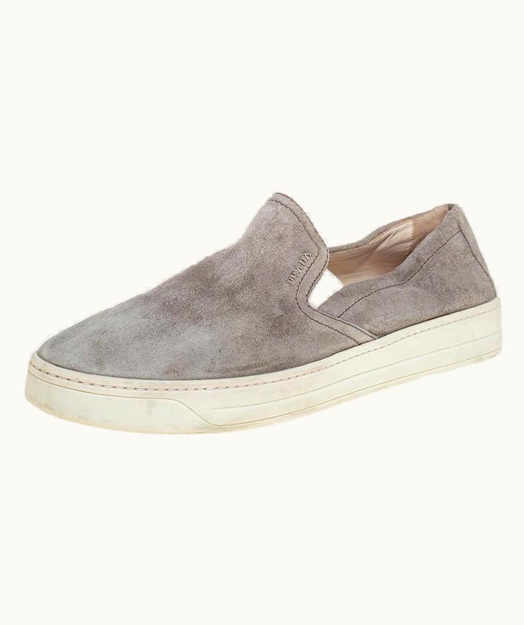 Prada Prada Sport Grey Suede Slip On Sneakers