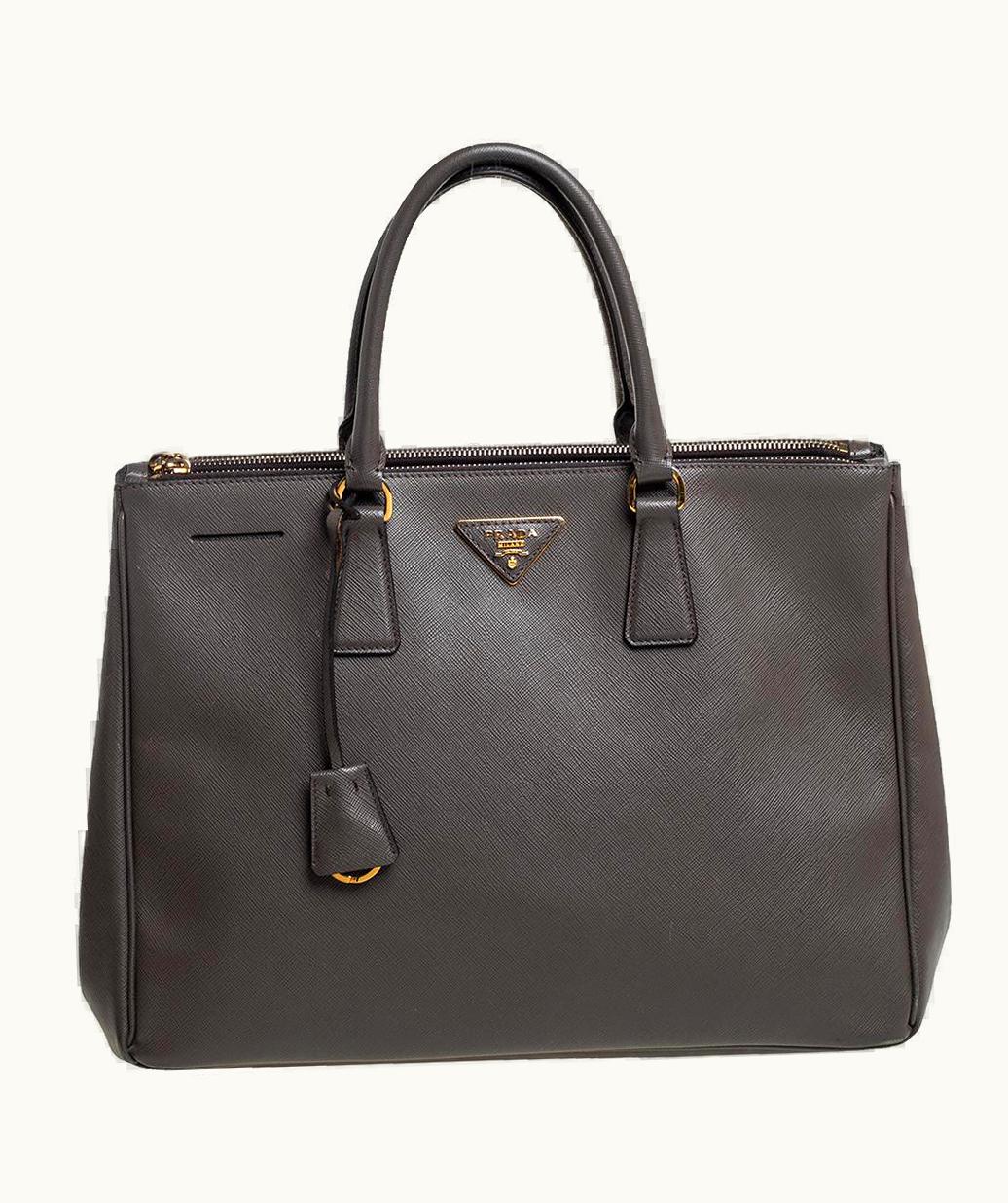 Prada Prada Dark Grey Saffiano Lux Leather Large Galleria Tote
