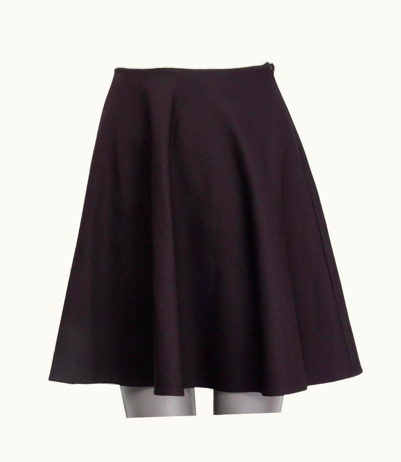 Prada Prada Dark Brown Nylon Flared Short Skirt 36 Xxs