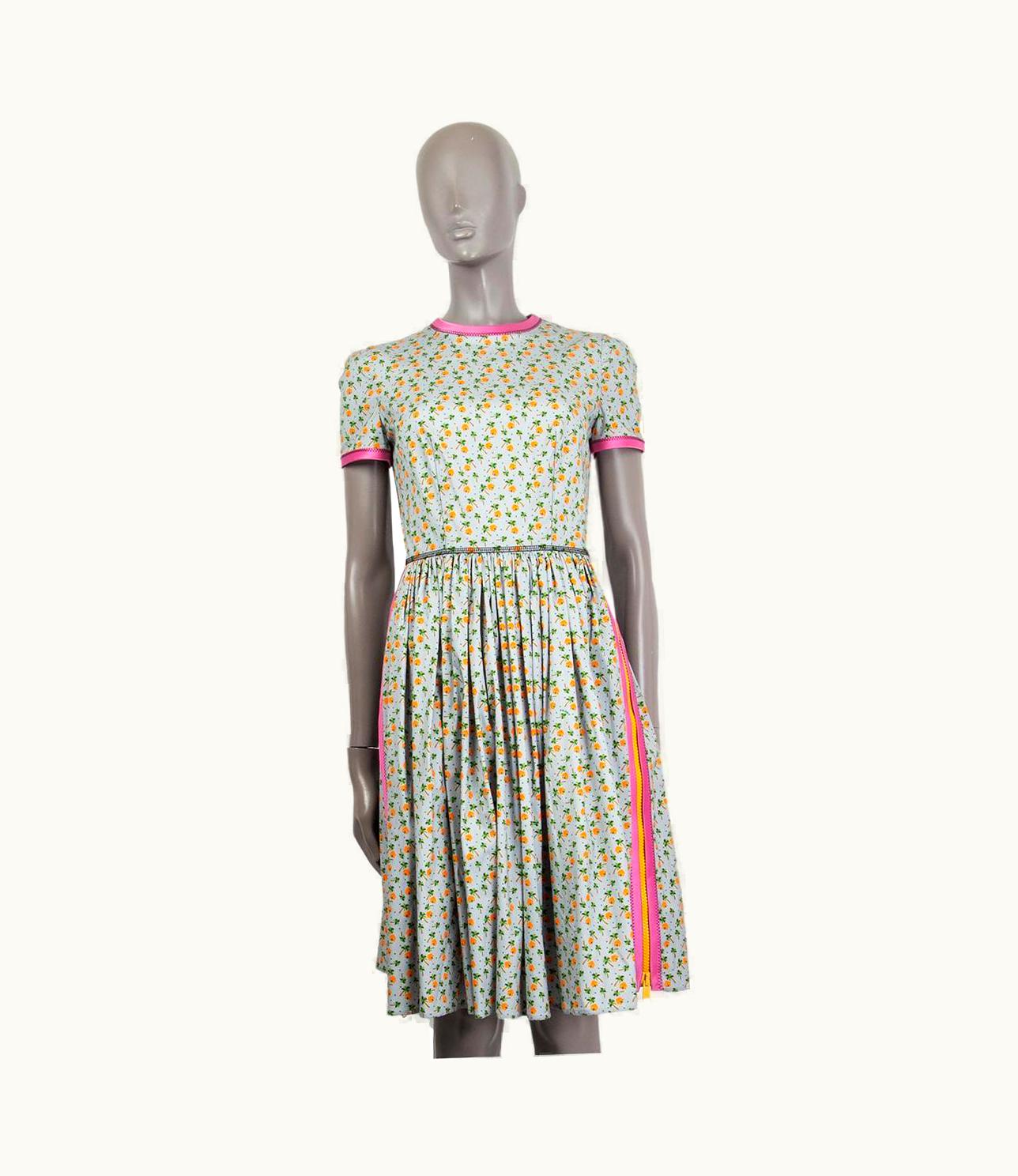 Prada Prada Multicolor Cotton Printed Short Sleeve Dress