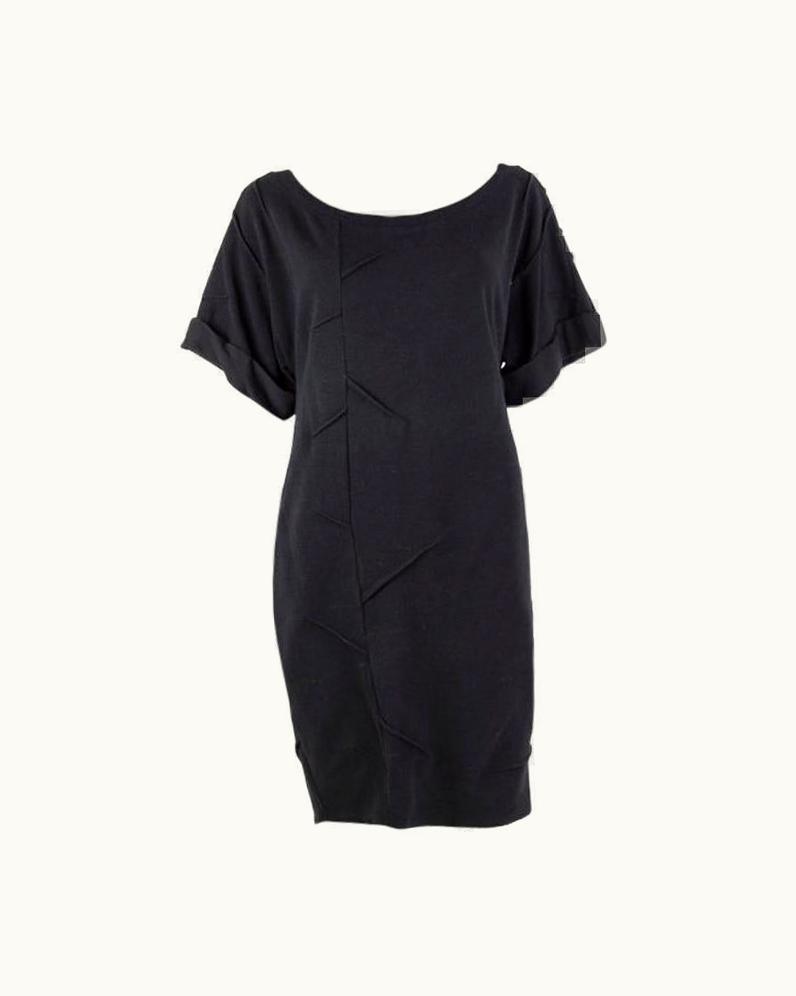 Prada Prada Black Viscose Short Sleeve Knit Shift Dress