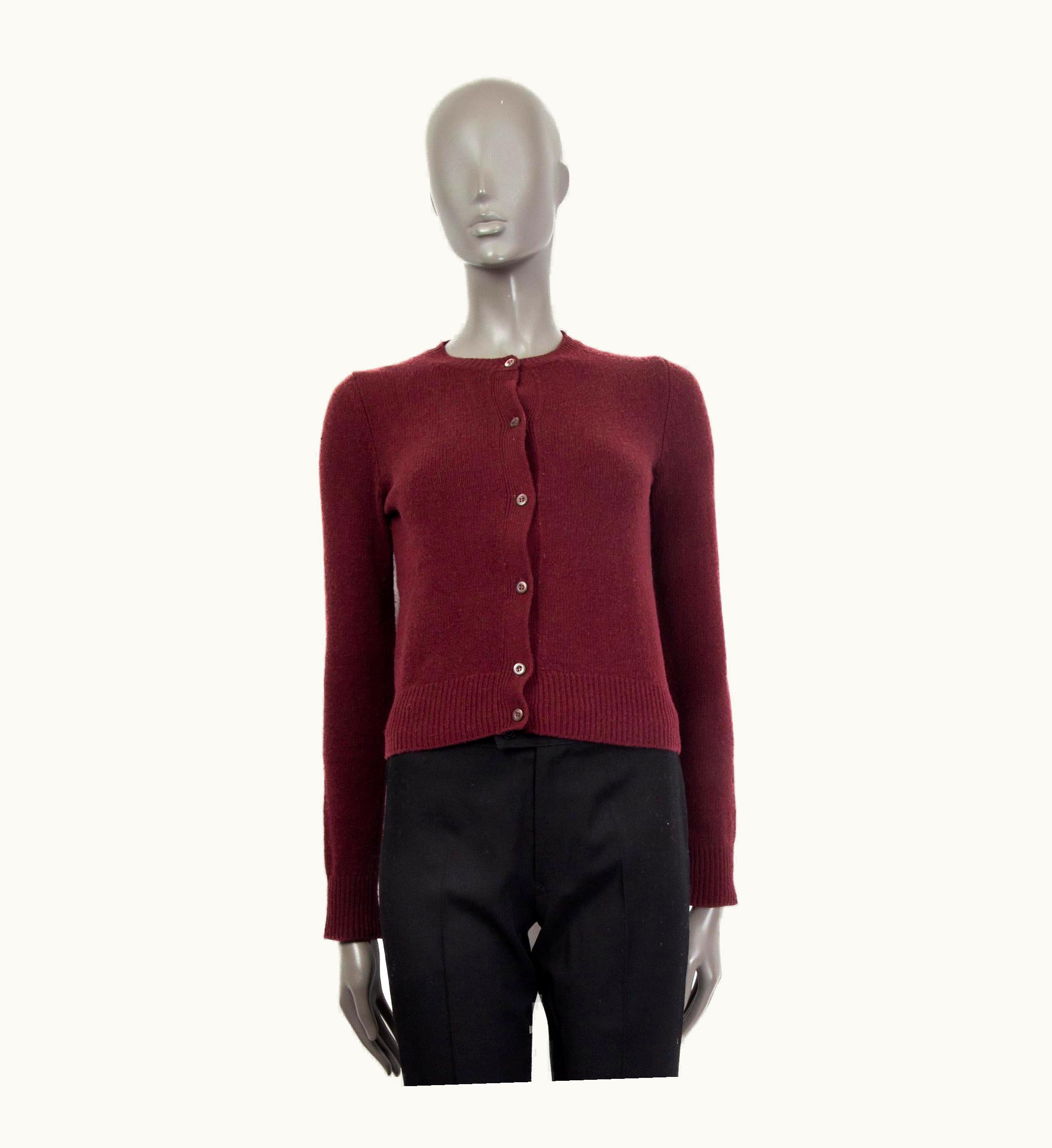 Prada Prada Eggplant Wool & Silk Cropped Cardigan Sweater