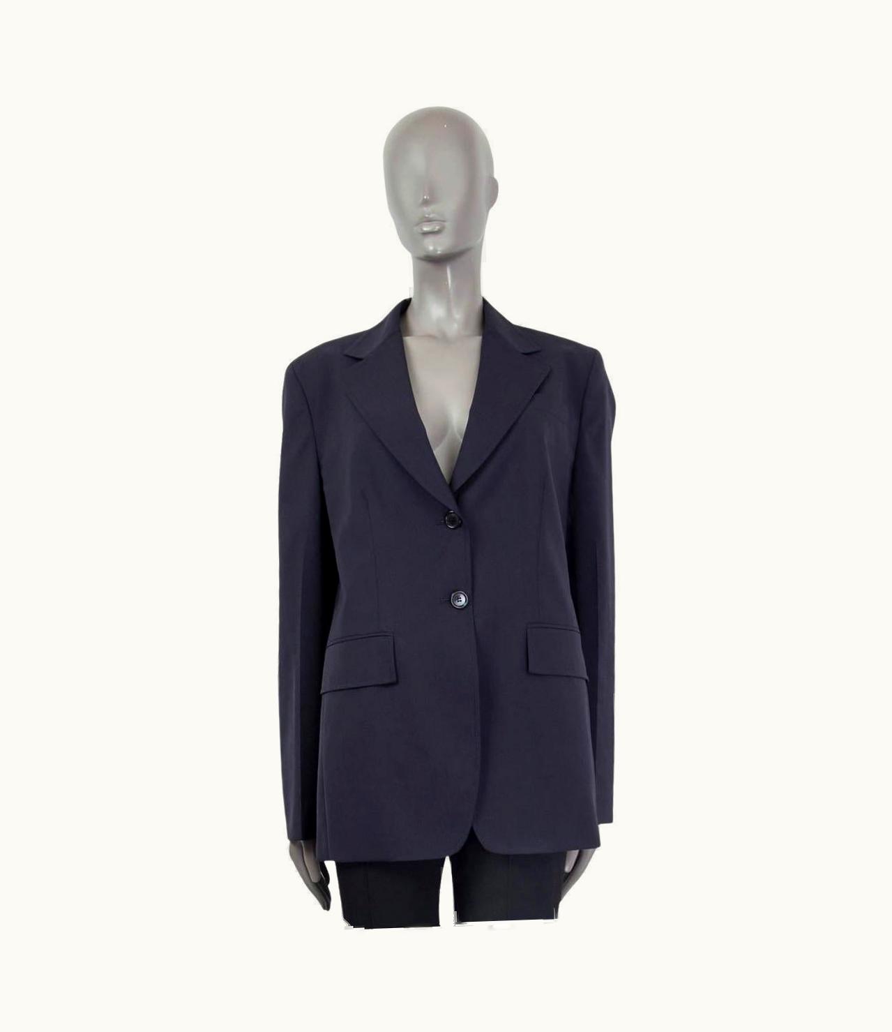 Prada Prada Navy Blue Wool Lightweight Blazer Jacket 46 Xl