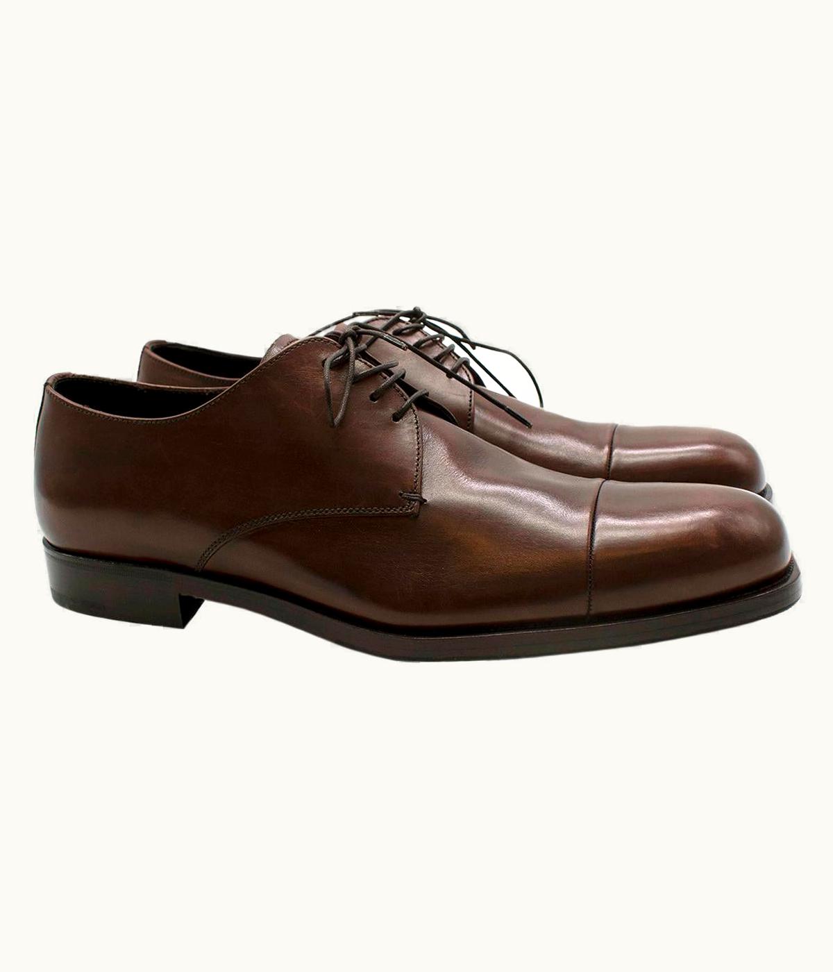 Prada Prada Brown Leather Lace-up Shoes
