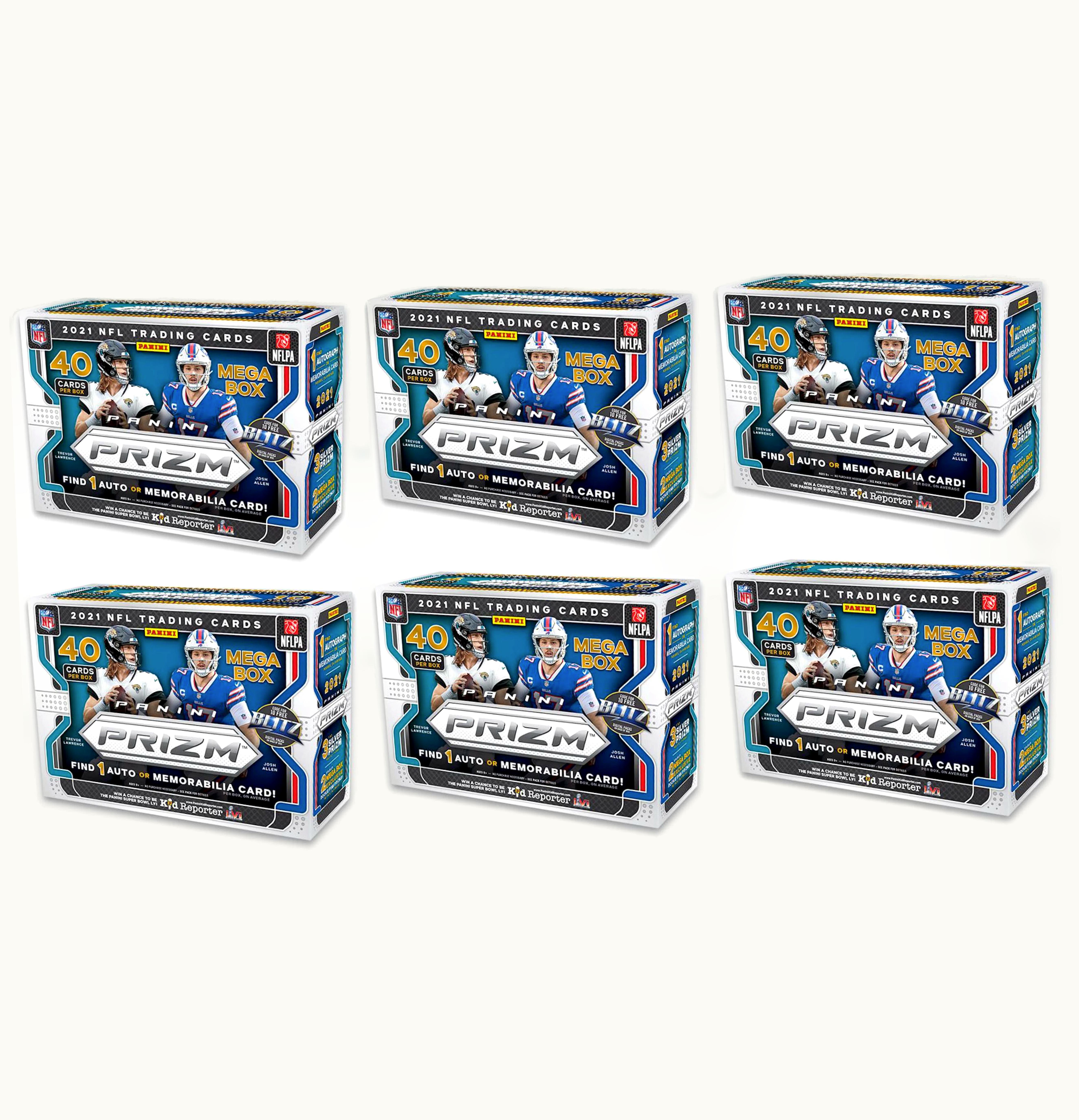 Panini 2021 Panini Prizm Football Mega Box Pink Prizms 6x Lot