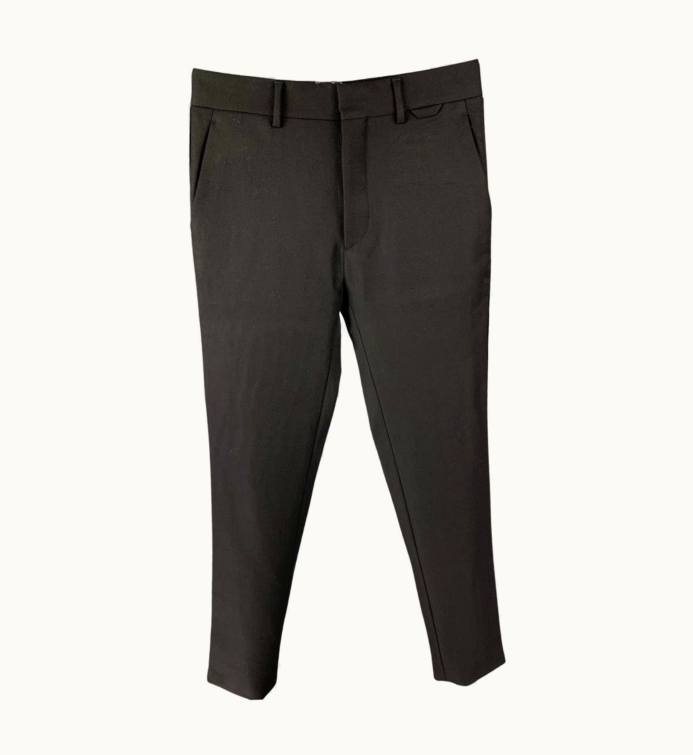 Prada Prada Black Wool Tuxedo Dress Pants
