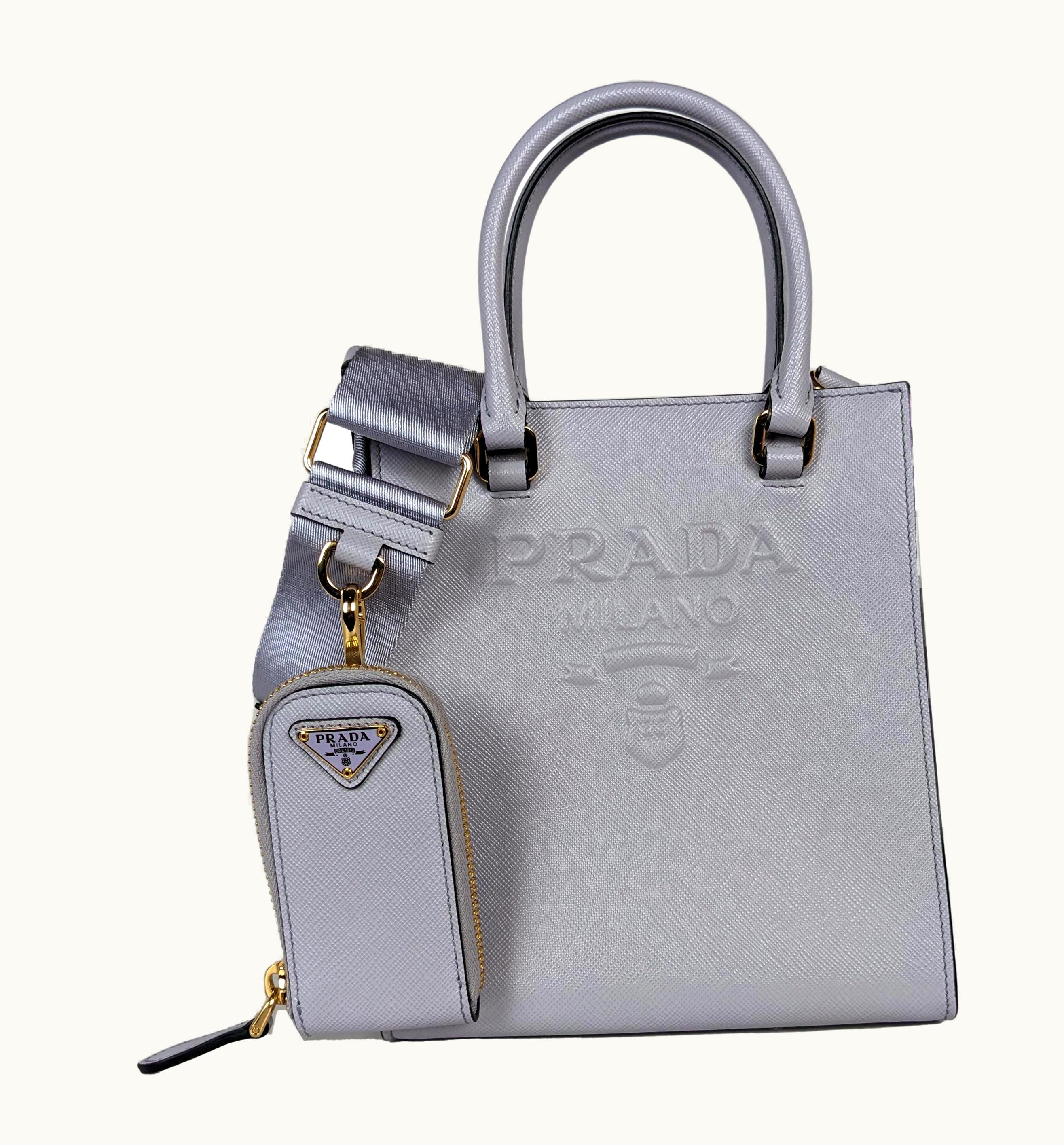 Prada Small Saffiano Leather Top Handle Small Bag Wisteria Lavender