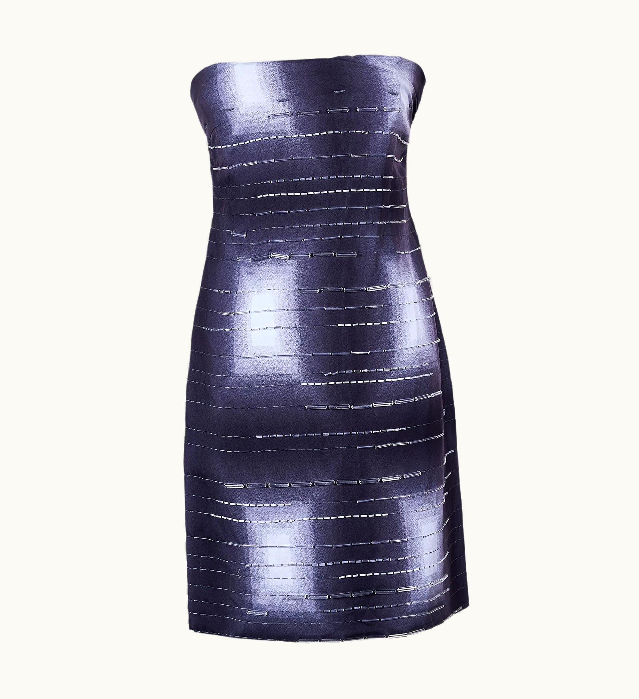 Prada S/S 1998 Prada Purple Rectangle Print Cocktail Dress