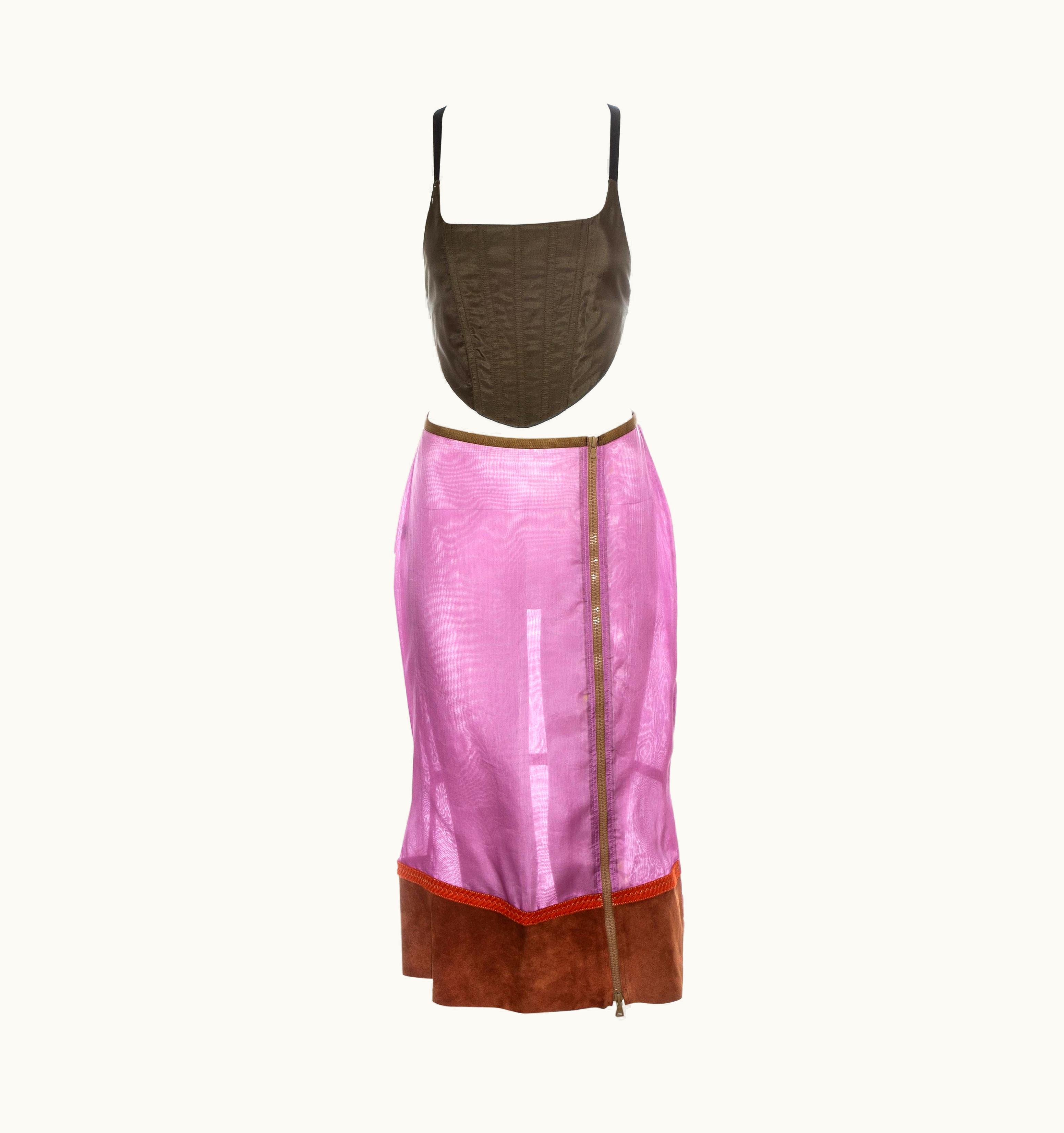 Prada Nylon And Organza Corset And Skirt Ensemble, AW 1999