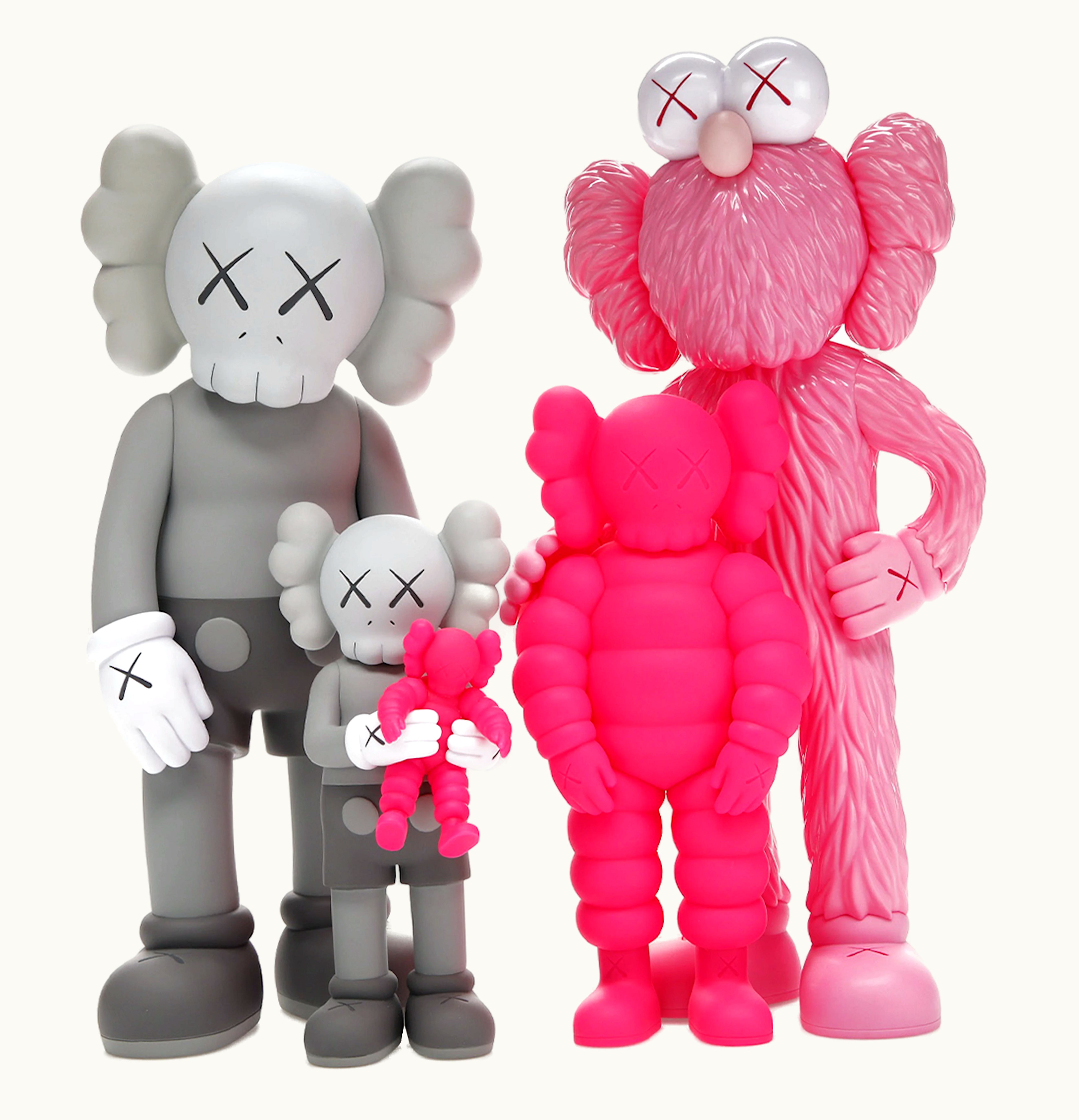KAWS KAWS Family Vinyl Figures Grey Pink