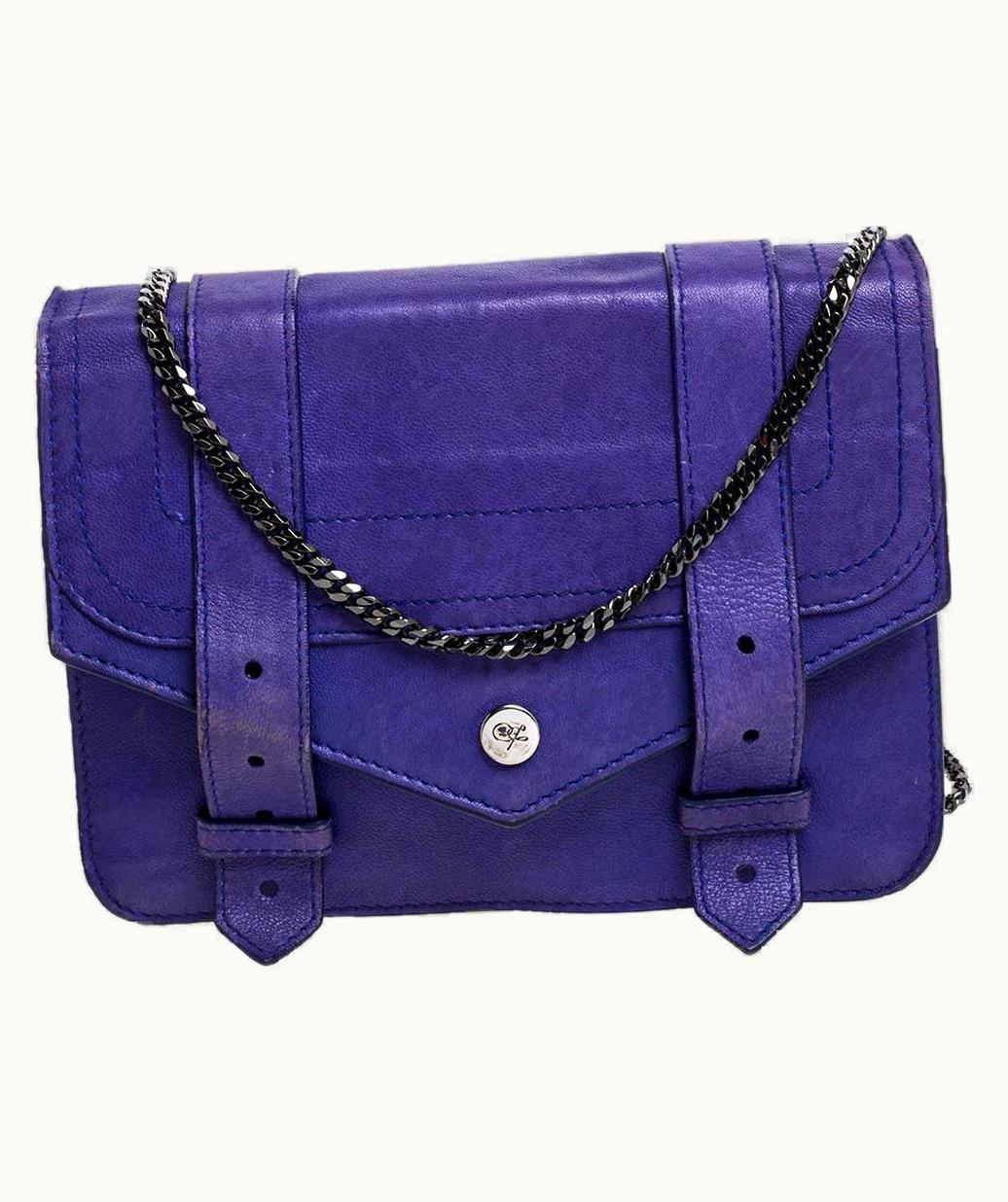 Proenza Schouler Blue Leather Ps1 Wallet On Chain