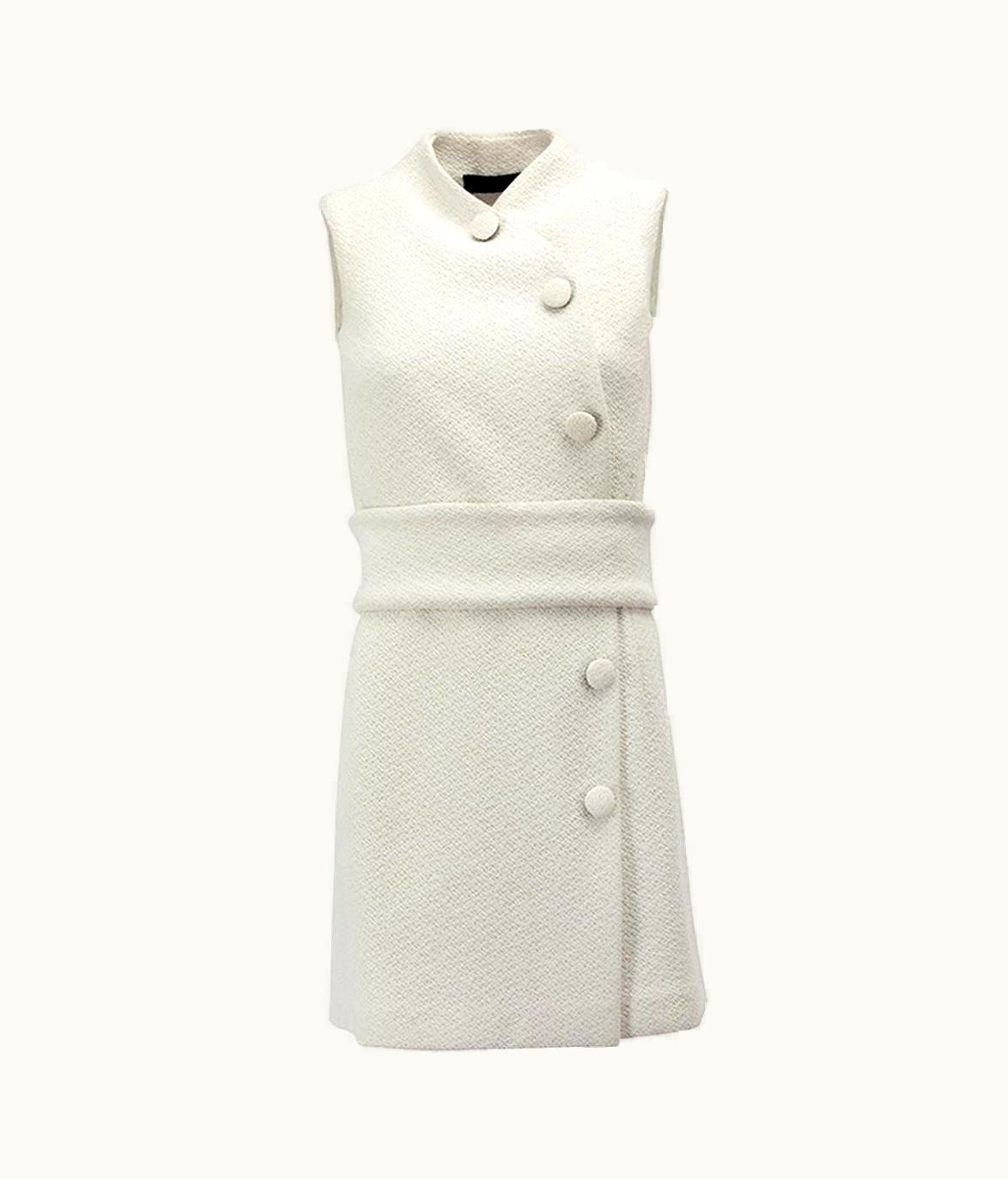 Proenza Schouler Women' White Sleeveless Textured Belted Dress