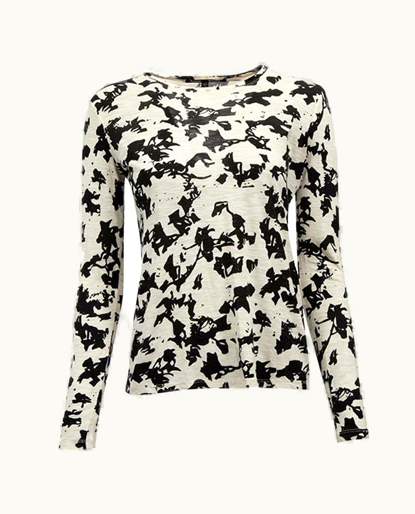 Proenza Schouler Women' Black & Cream Mottled Pattern Top