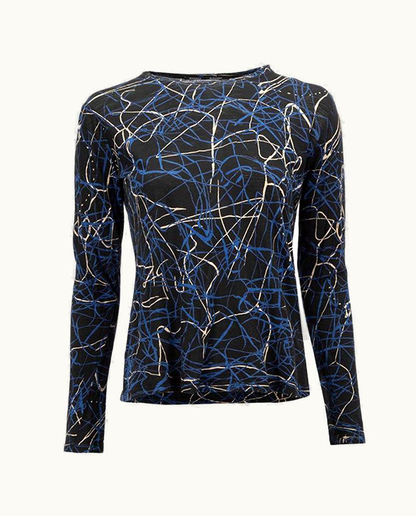 Proenza Schouler Women' Black & Blue Abstract Printed Top
