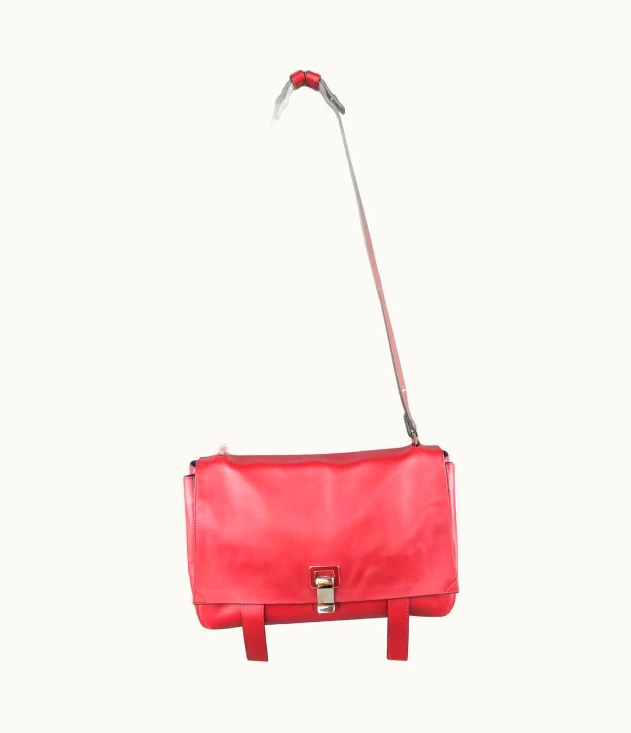 Proenza Schouler Red & Blue Color Block Leather Shoulder Bag UZ0616835